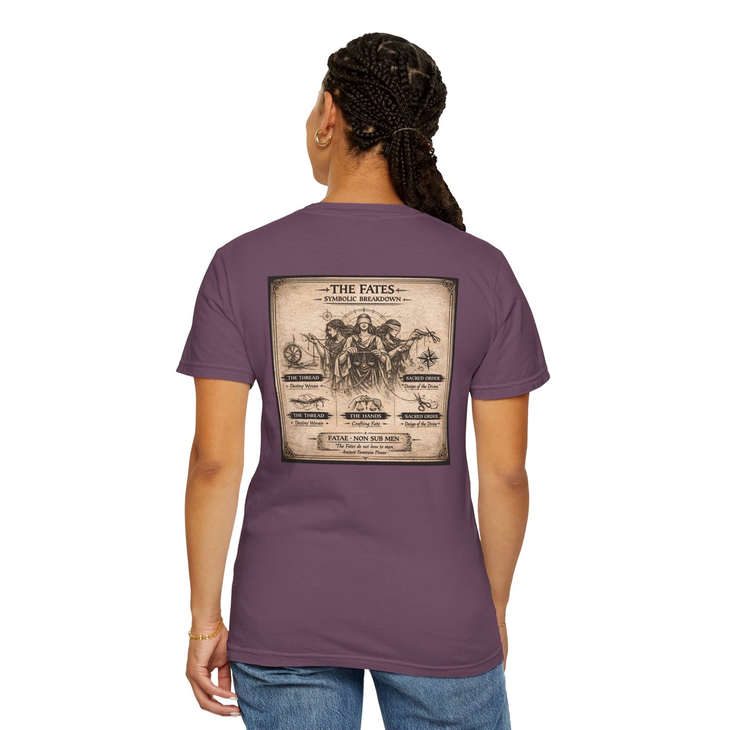 THE FATES - back design - Unisex Garment-Dyed T-shirt