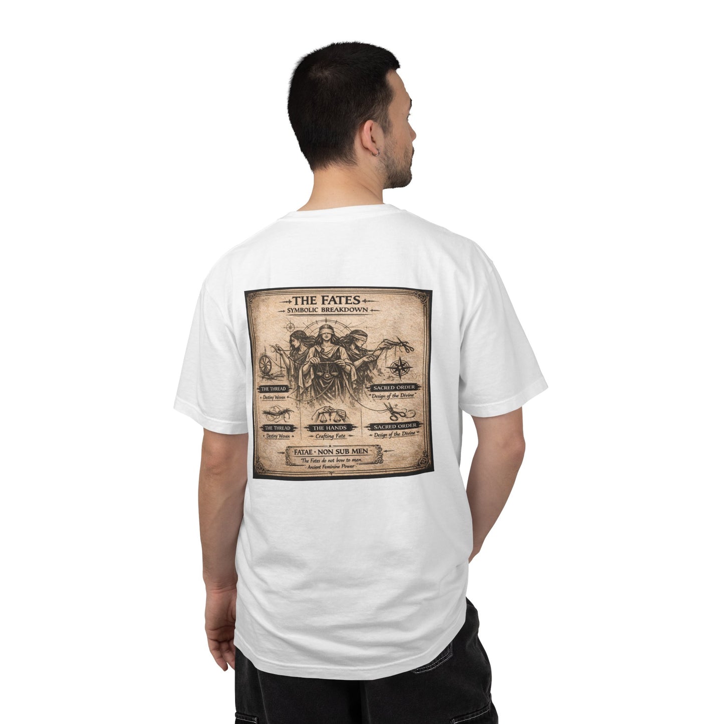 THE FATES - back design - Unisex Garment-Dyed T-shirt