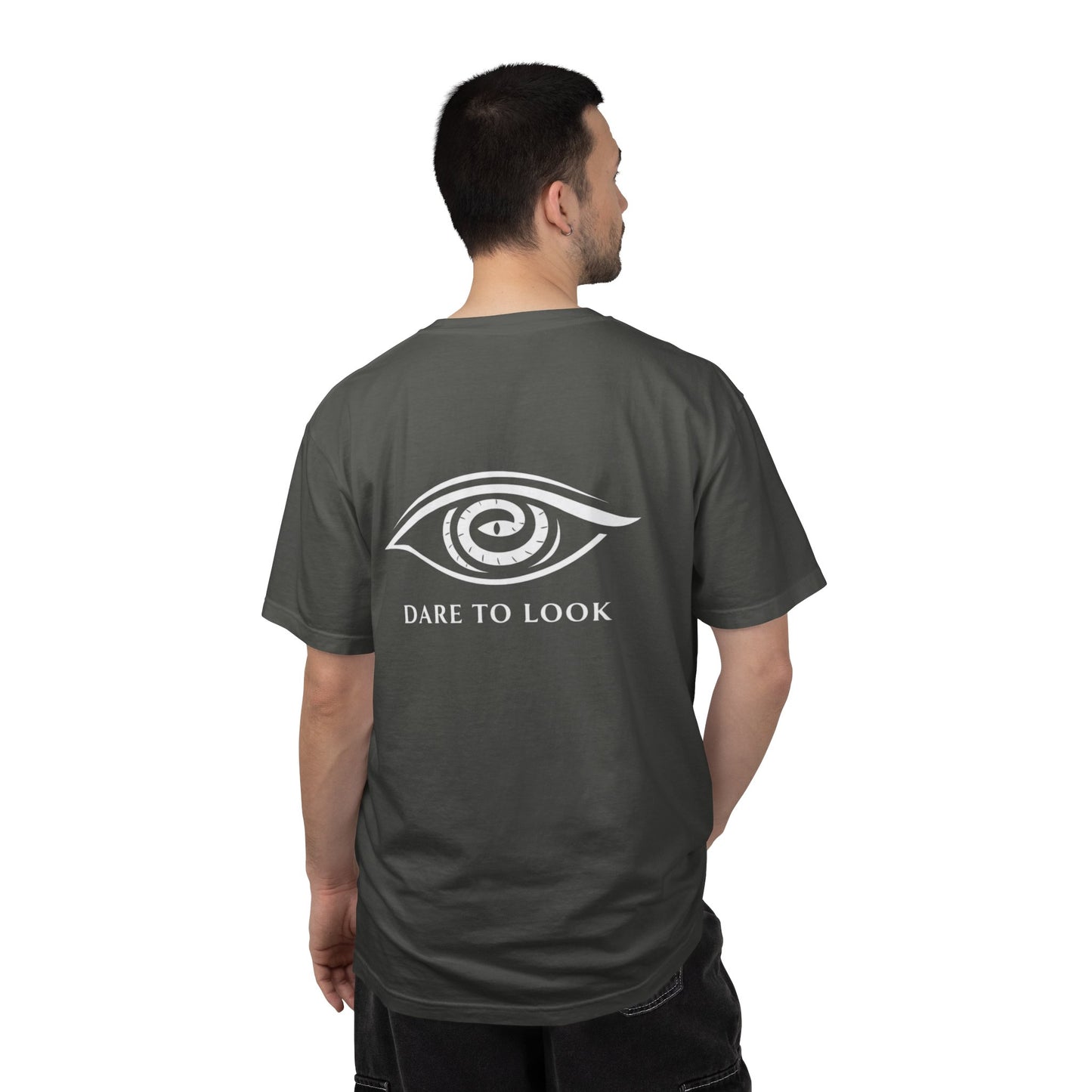 Dare to Look Eye Graphic T‑Shirt — Front Logo, Bold Back Artwork