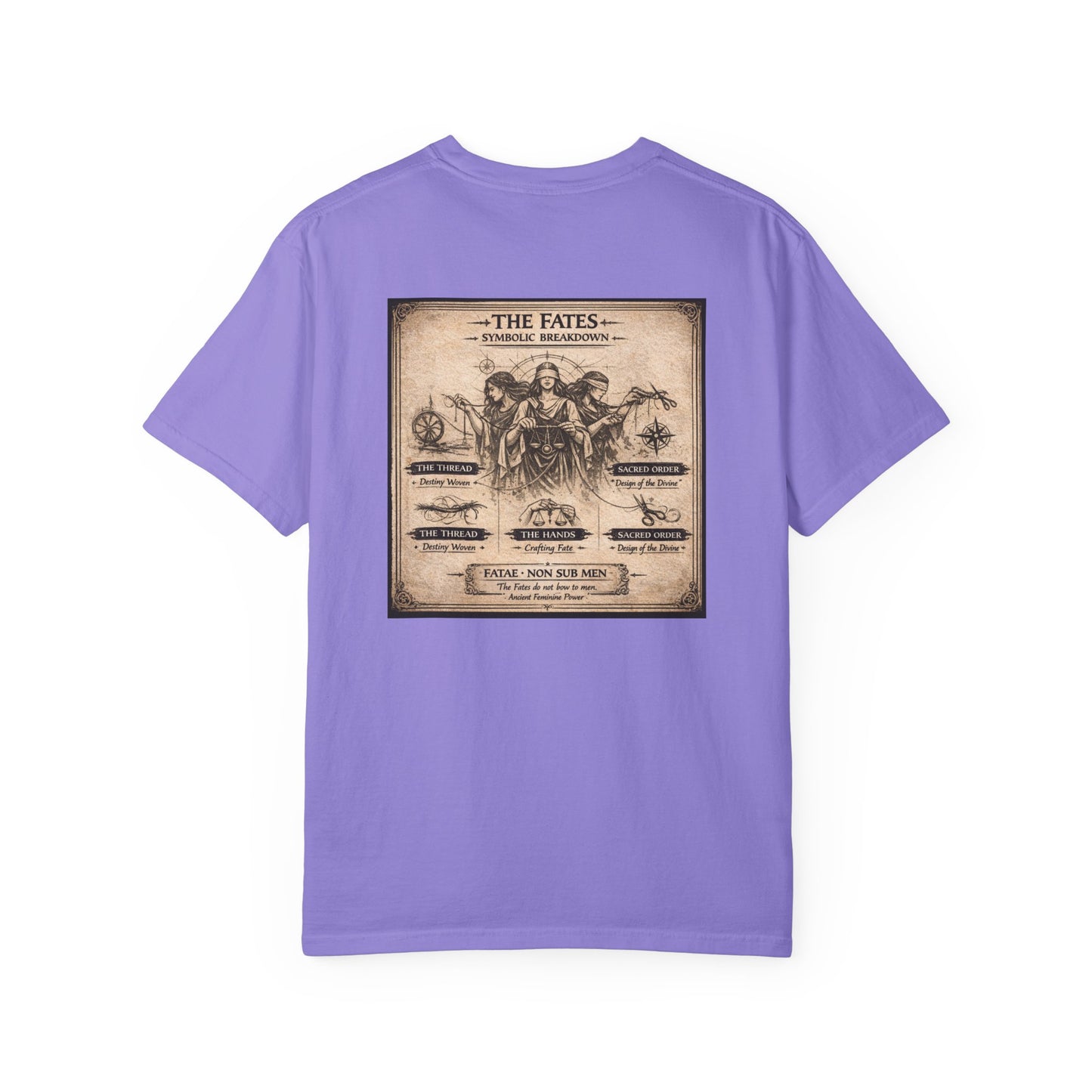 THE FATES - back design - Unisex Garment-Dyed T-shirt
