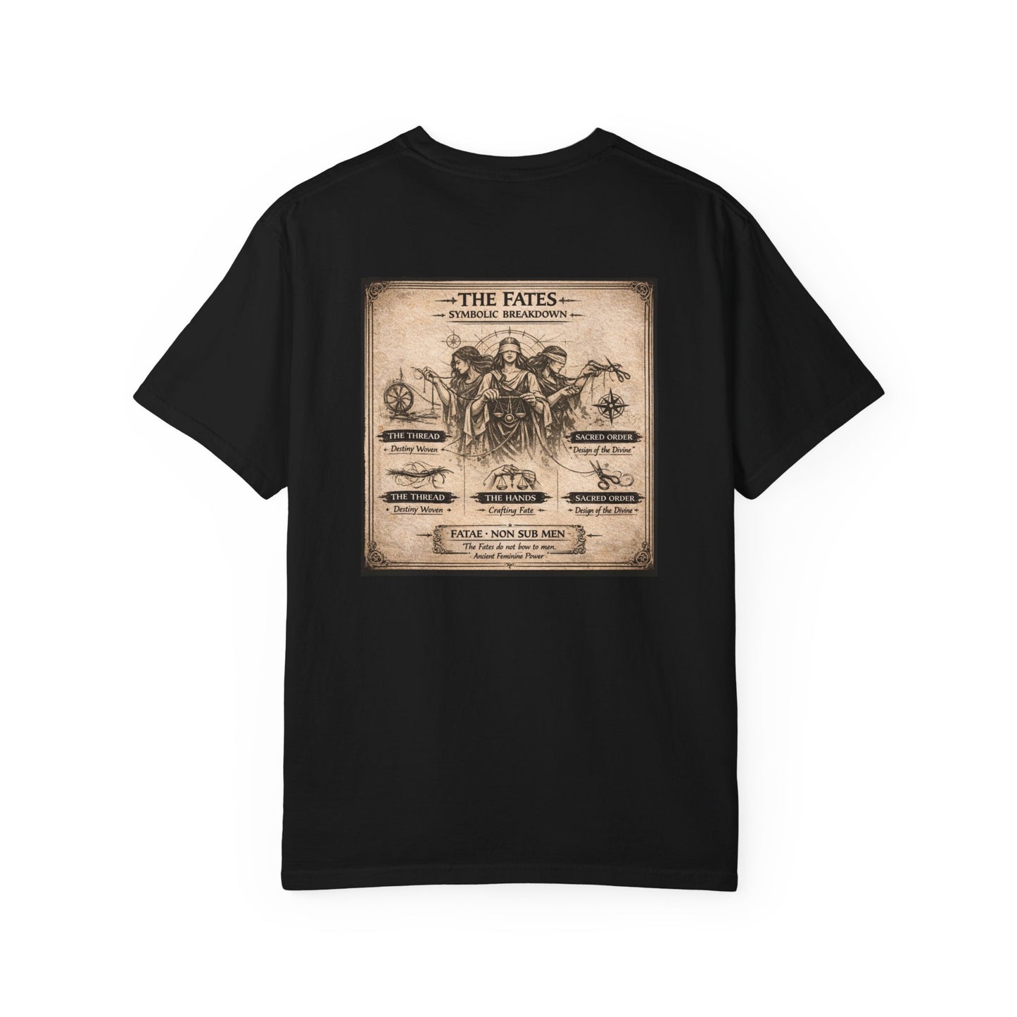 THE FATES - back design - Unisex Garment-Dyed T-shirt