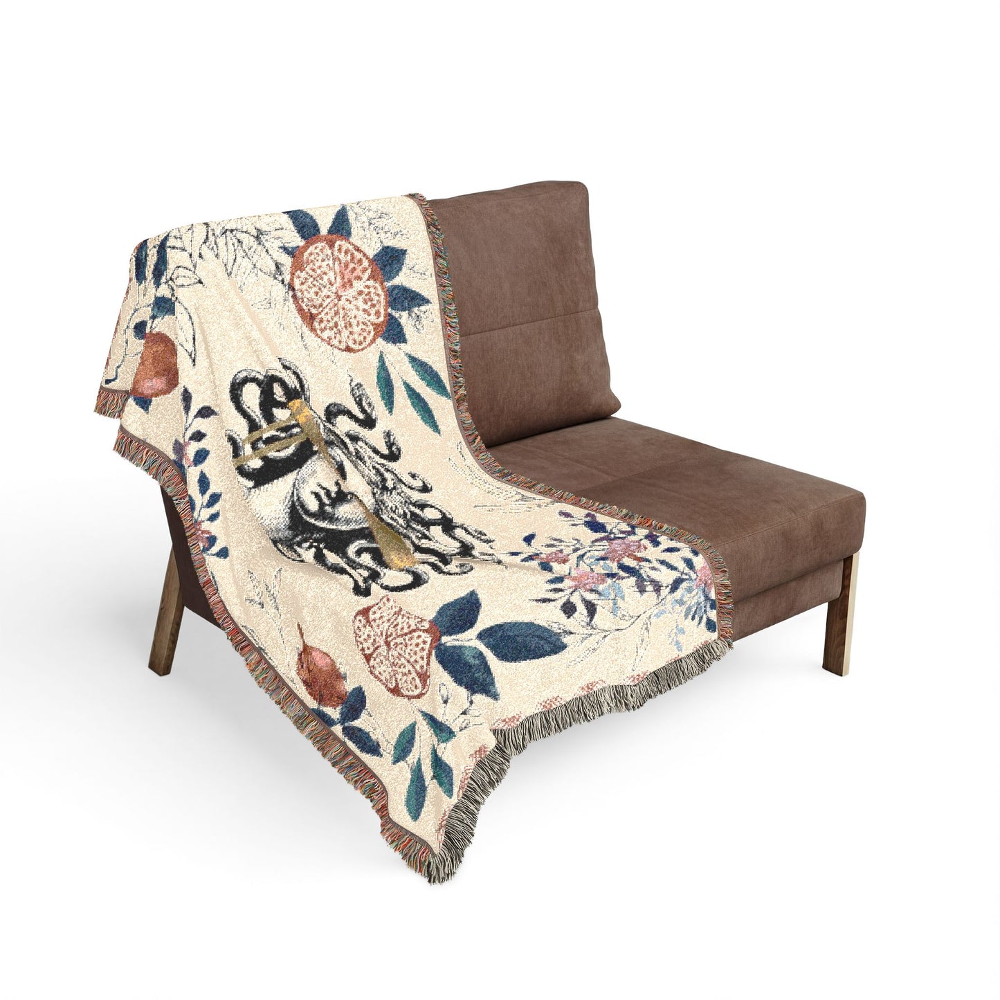 Pomegranate Botanical Woven Blanket — Art Logo Throw