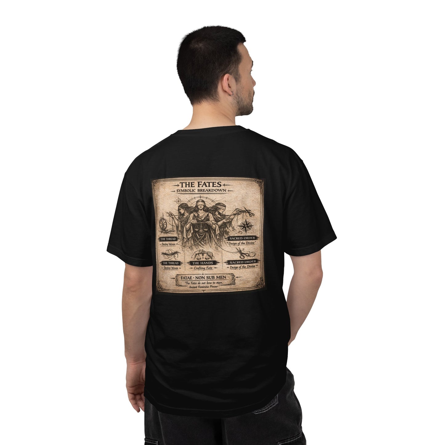 THE FATES - back design - Unisex Garment-Dyed T-shirt