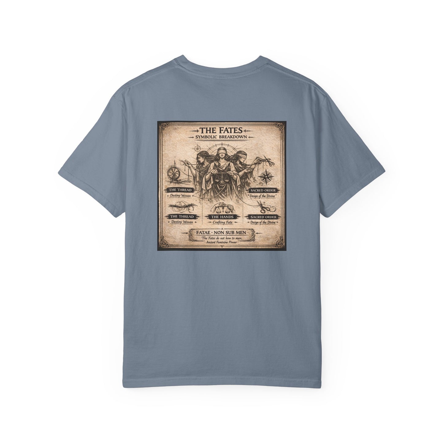 THE FATES - back design - Unisex Garment-Dyed T-shirt