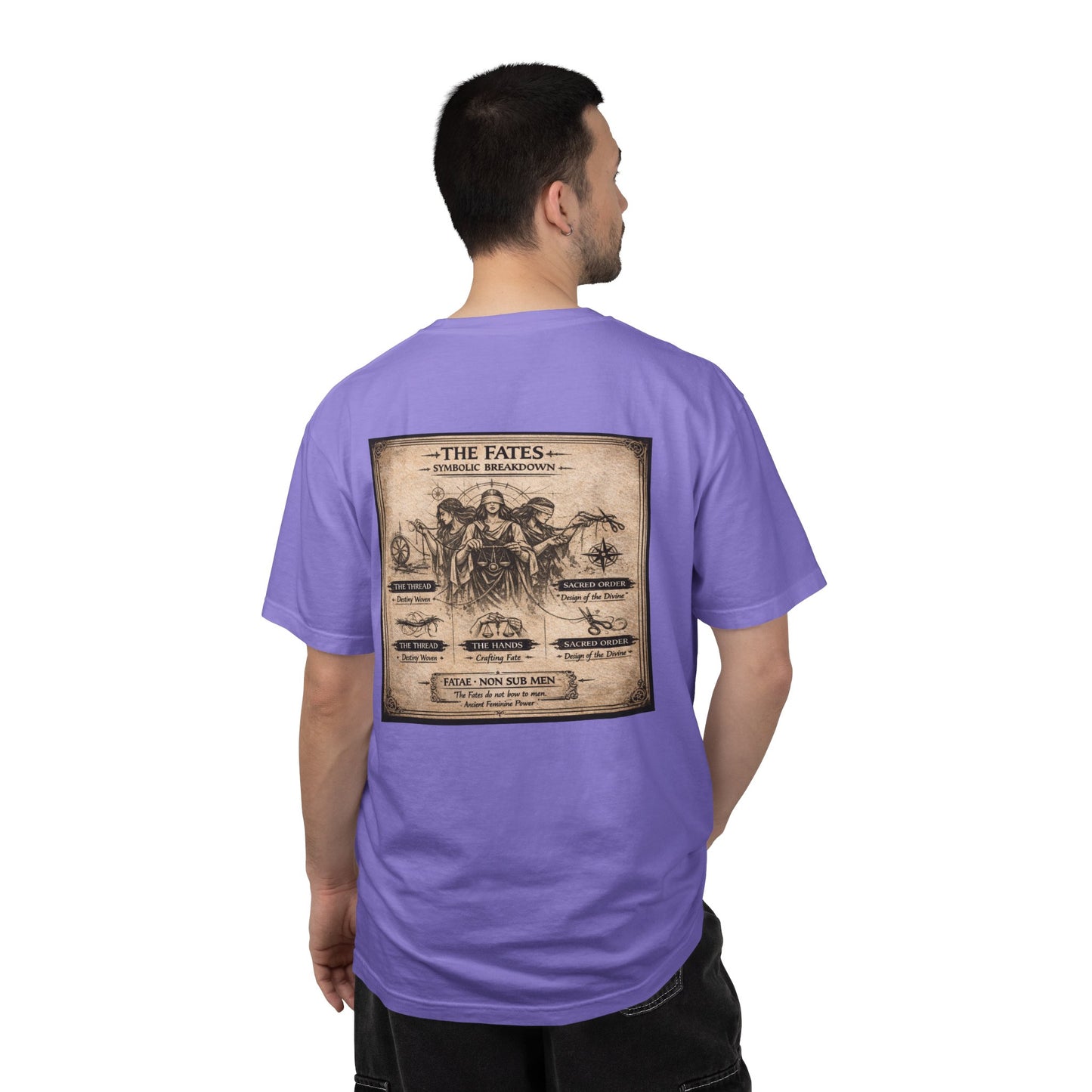 THE FATES - back design - Unisex Garment-Dyed T-shirt