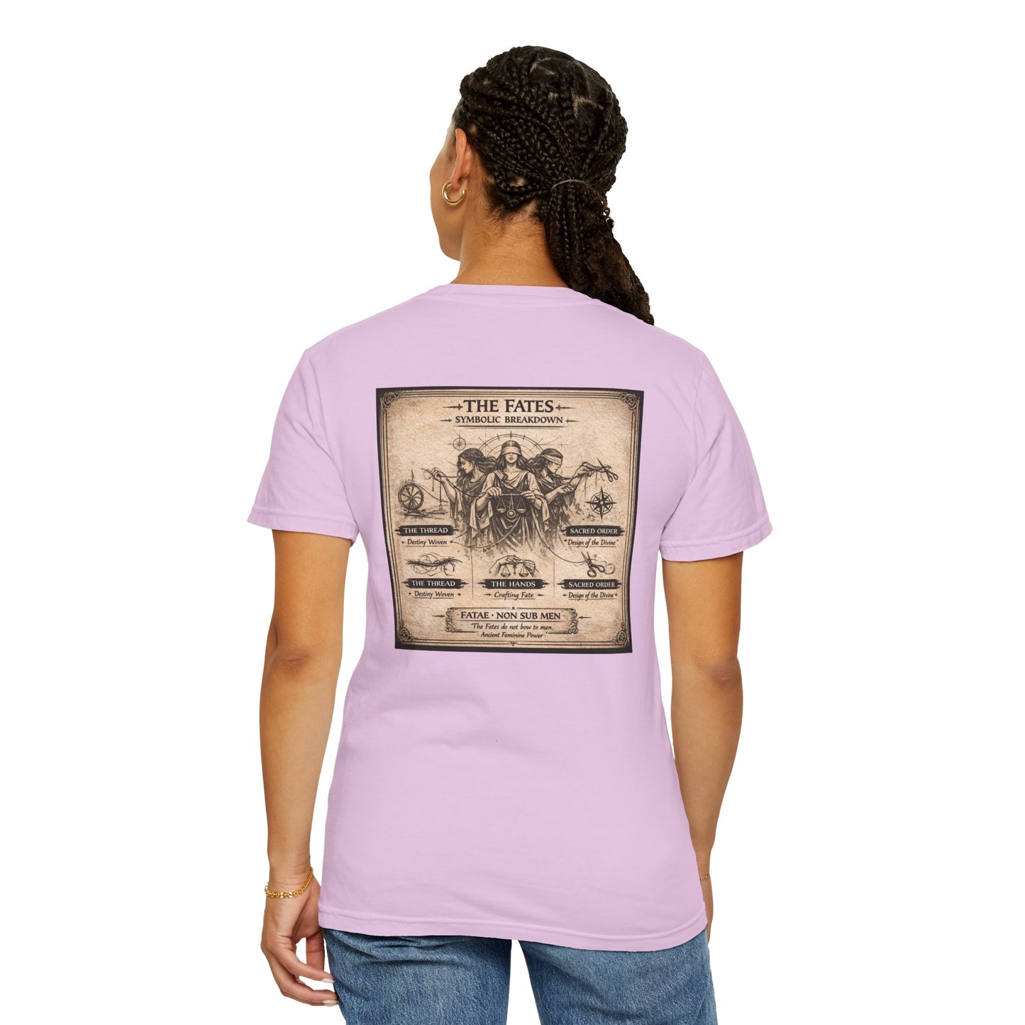THE FATES - back design - Unisex Garment-Dyed T-shirt