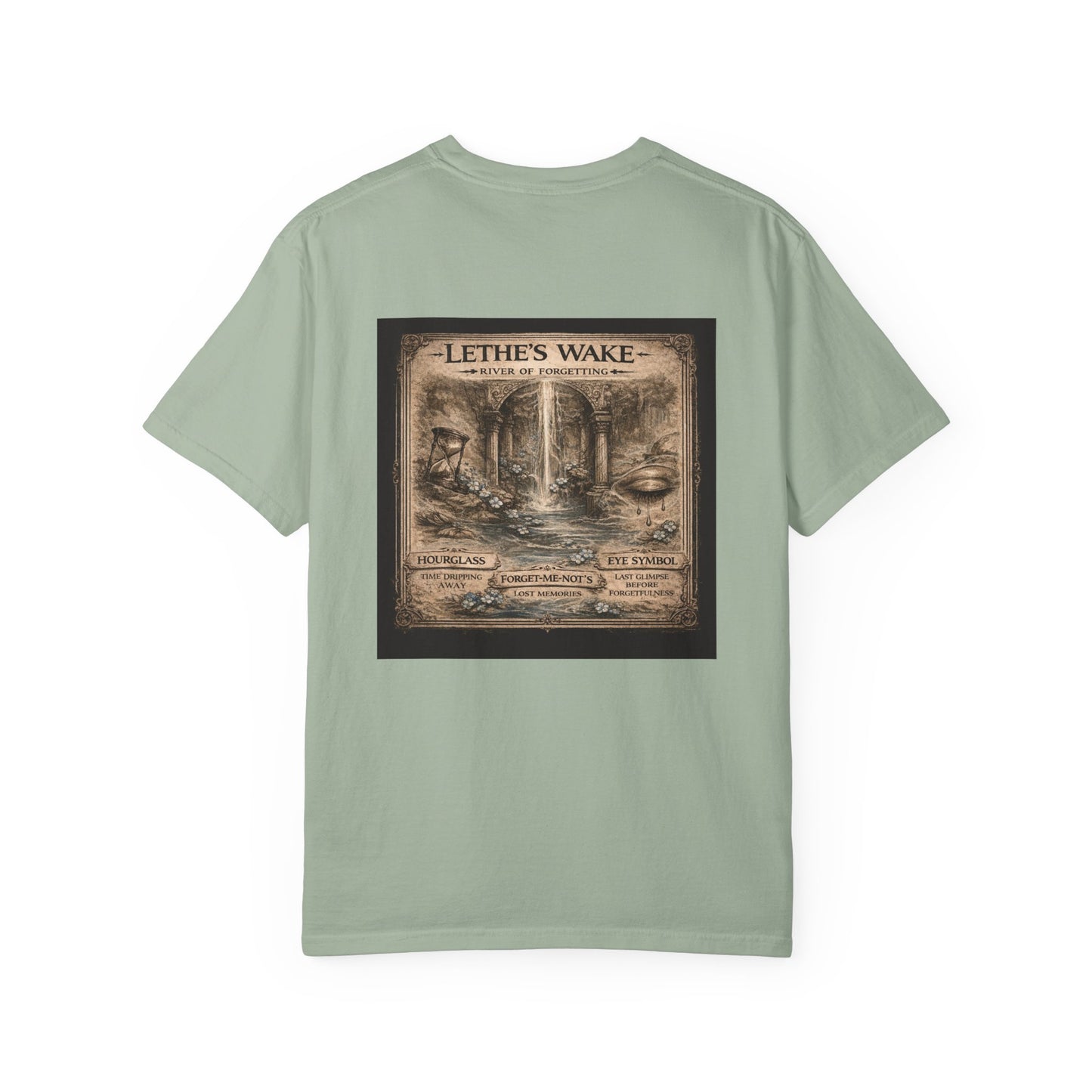LETHE'S WAKE - back design - Unisex Garment-Dyed T-shirt