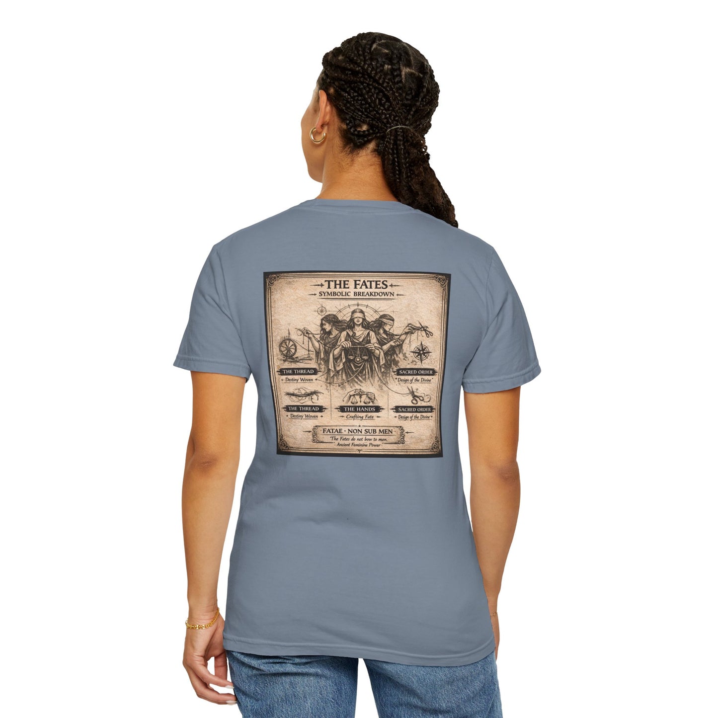 THE FATES - back design - Unisex Garment-Dyed T-shirt