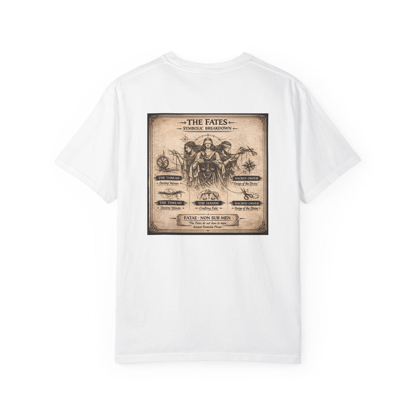 THE FATES - back design - Unisex Garment-Dyed T-shirt