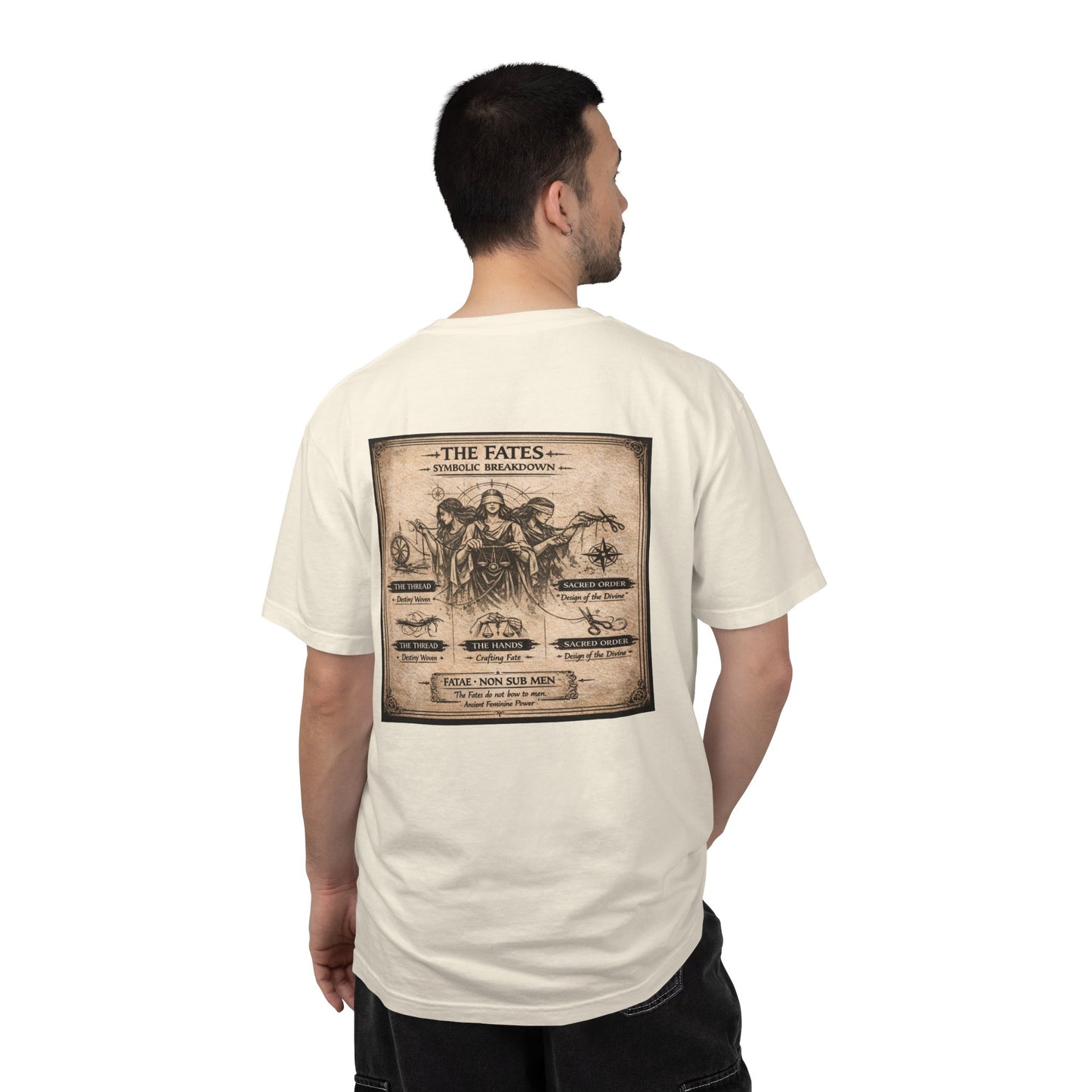 THE FATES - back design - Unisex Garment-Dyed T-shirt