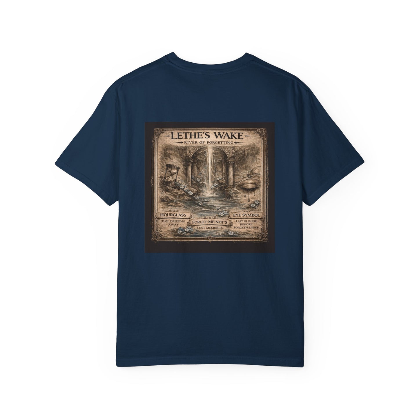 LETHE'S WAKE - back design - Unisex Garment-Dyed T-shirt