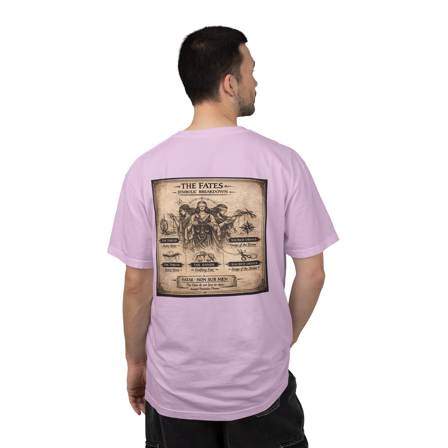 THE FATES - back design - Unisex Garment-Dyed T-shirt