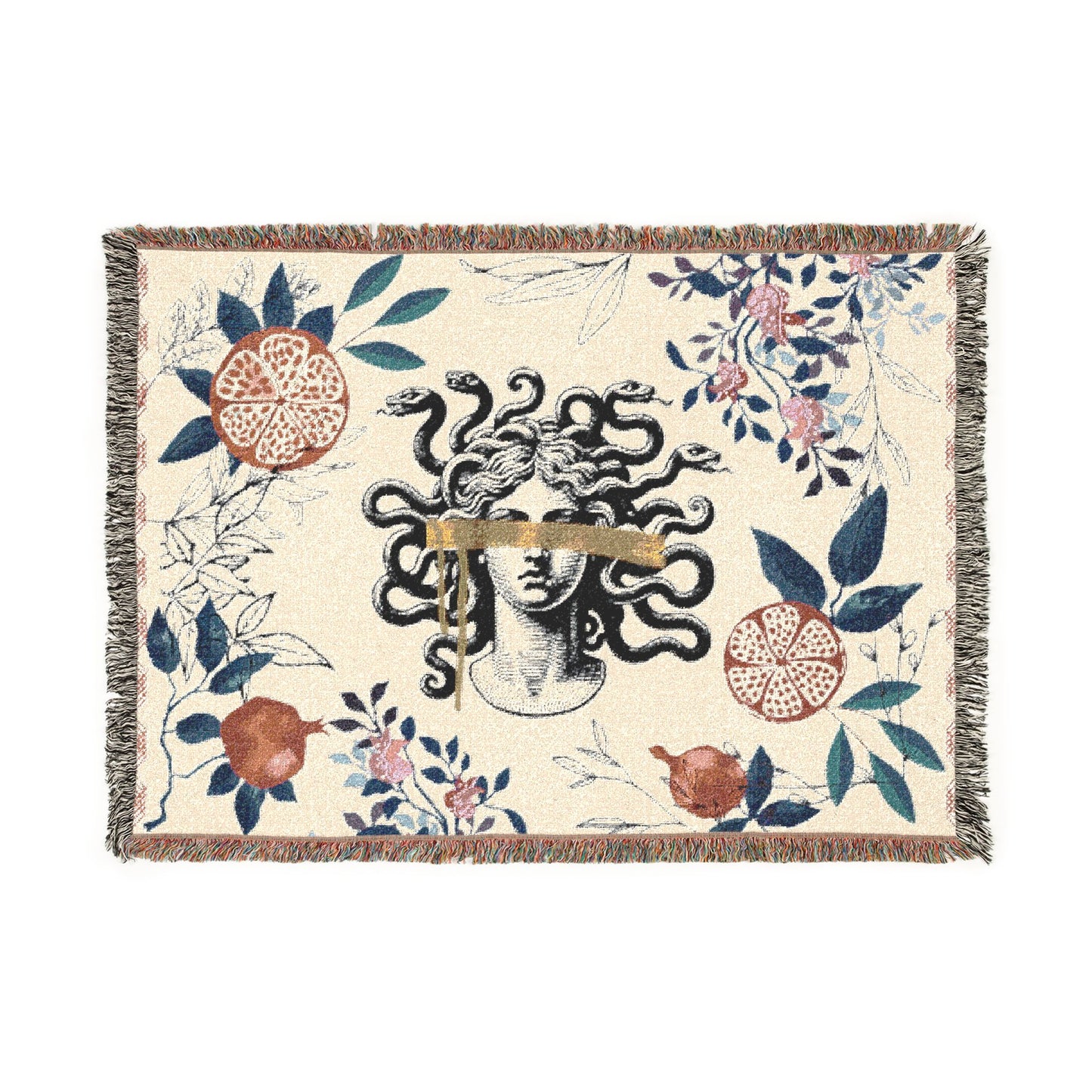 Pomegranate Botanical Woven Blanket — Art Logo Throw