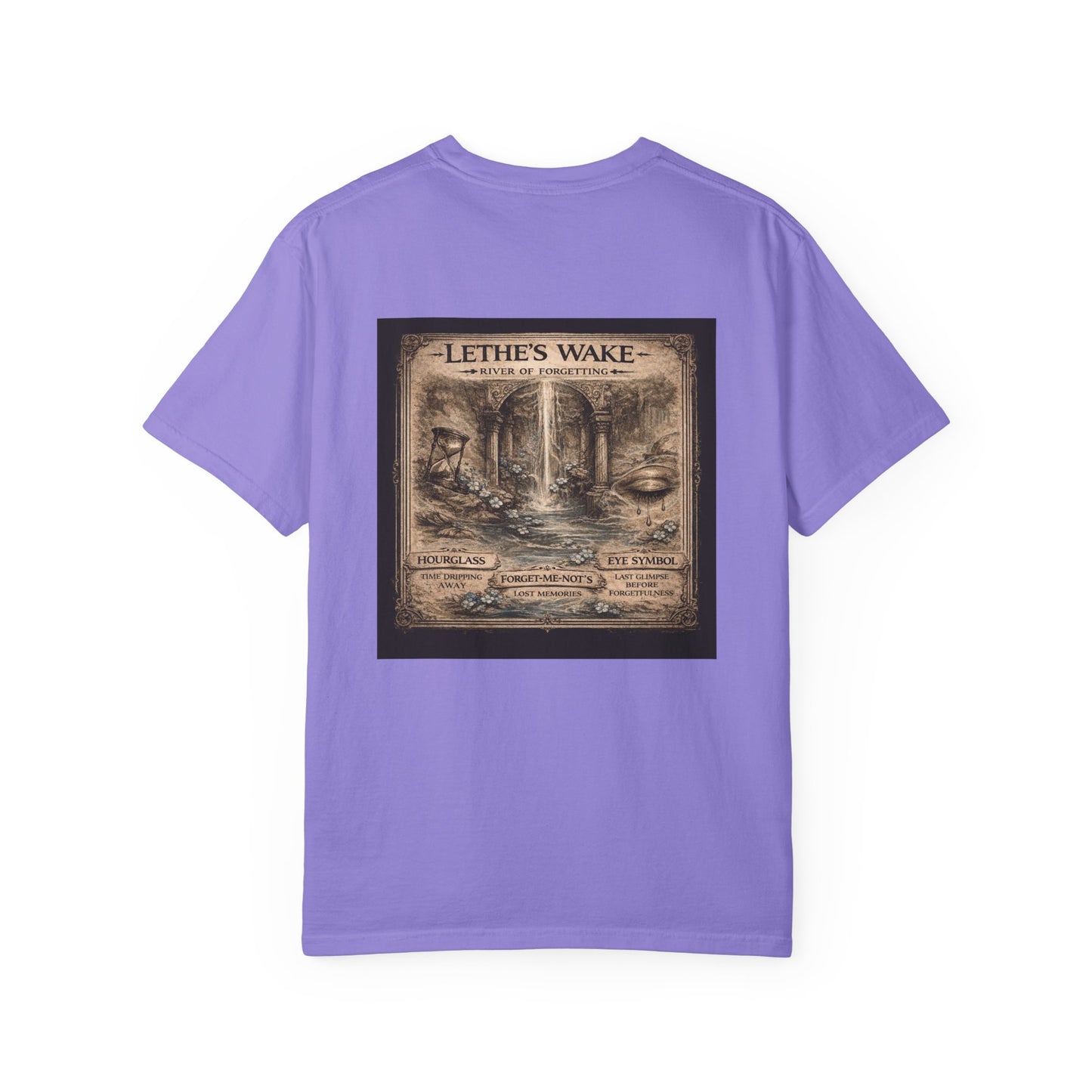 LETHE'S WAKE - back design - Unisex Garment-Dyed T-shirt