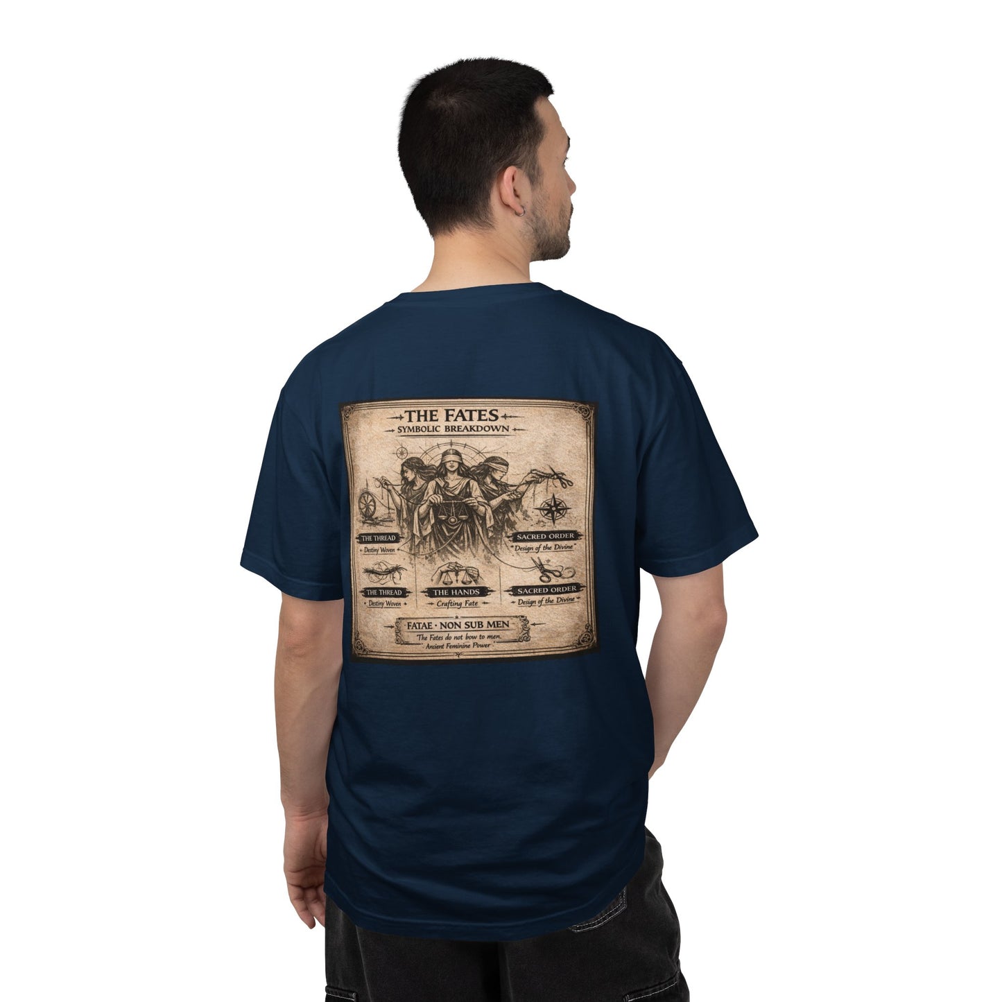 THE FATES - back design - Unisex Garment-Dyed T-shirt