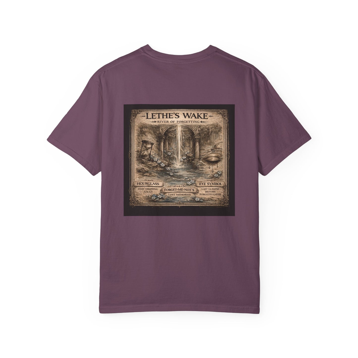 LETHE'S WAKE - back design - Unisex Garment-Dyed T-shirt