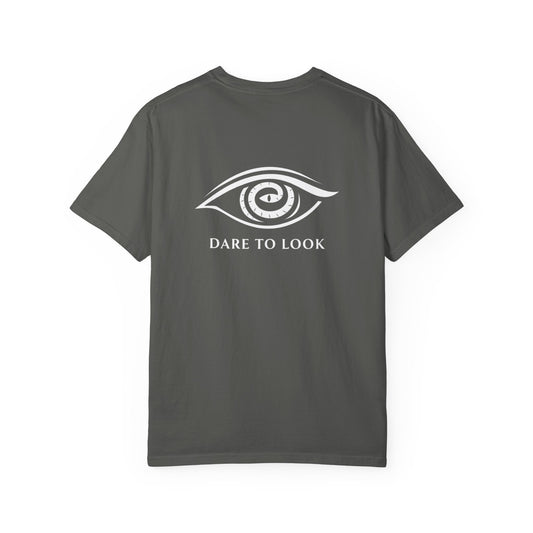 Dare to Look Eye Graphic T‑Shirt — Front Logo, Bold Back Artwork