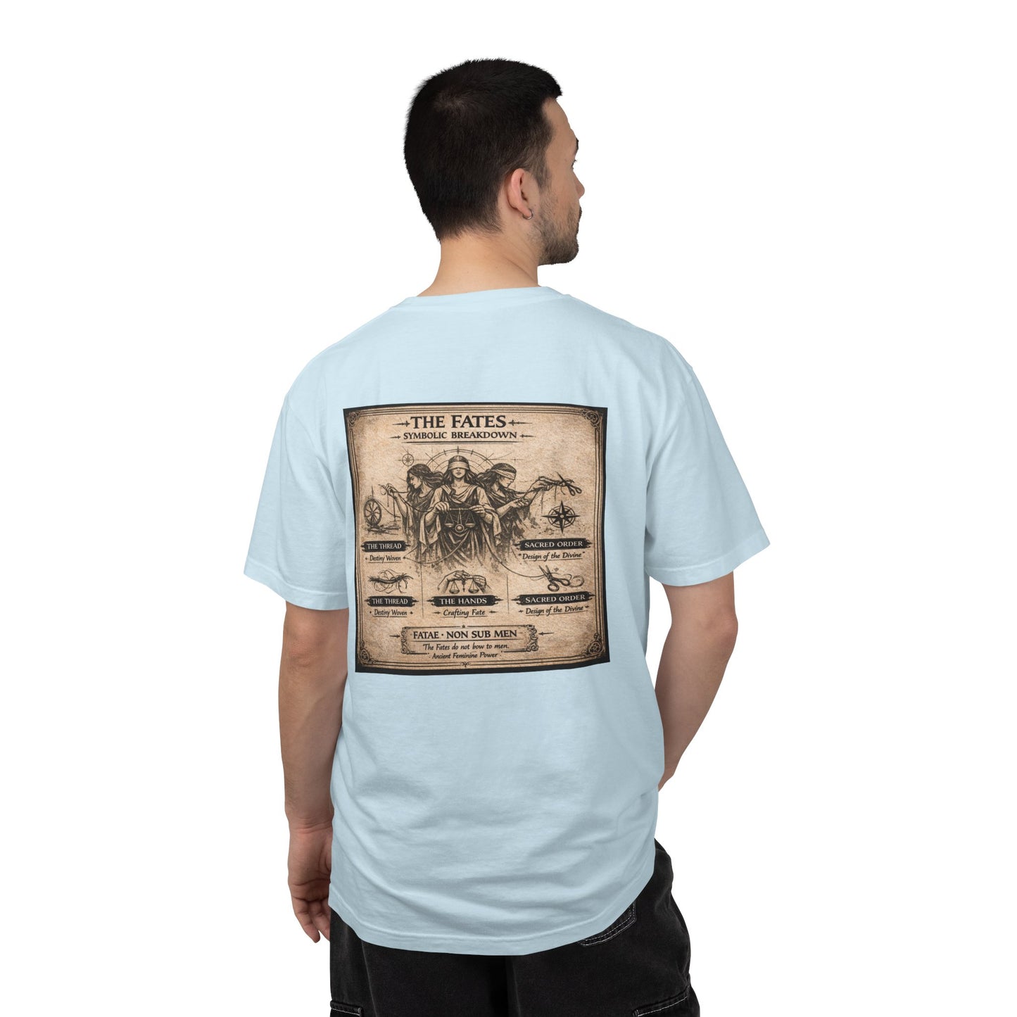 THE FATES - back design - Unisex Garment-Dyed T-shirt