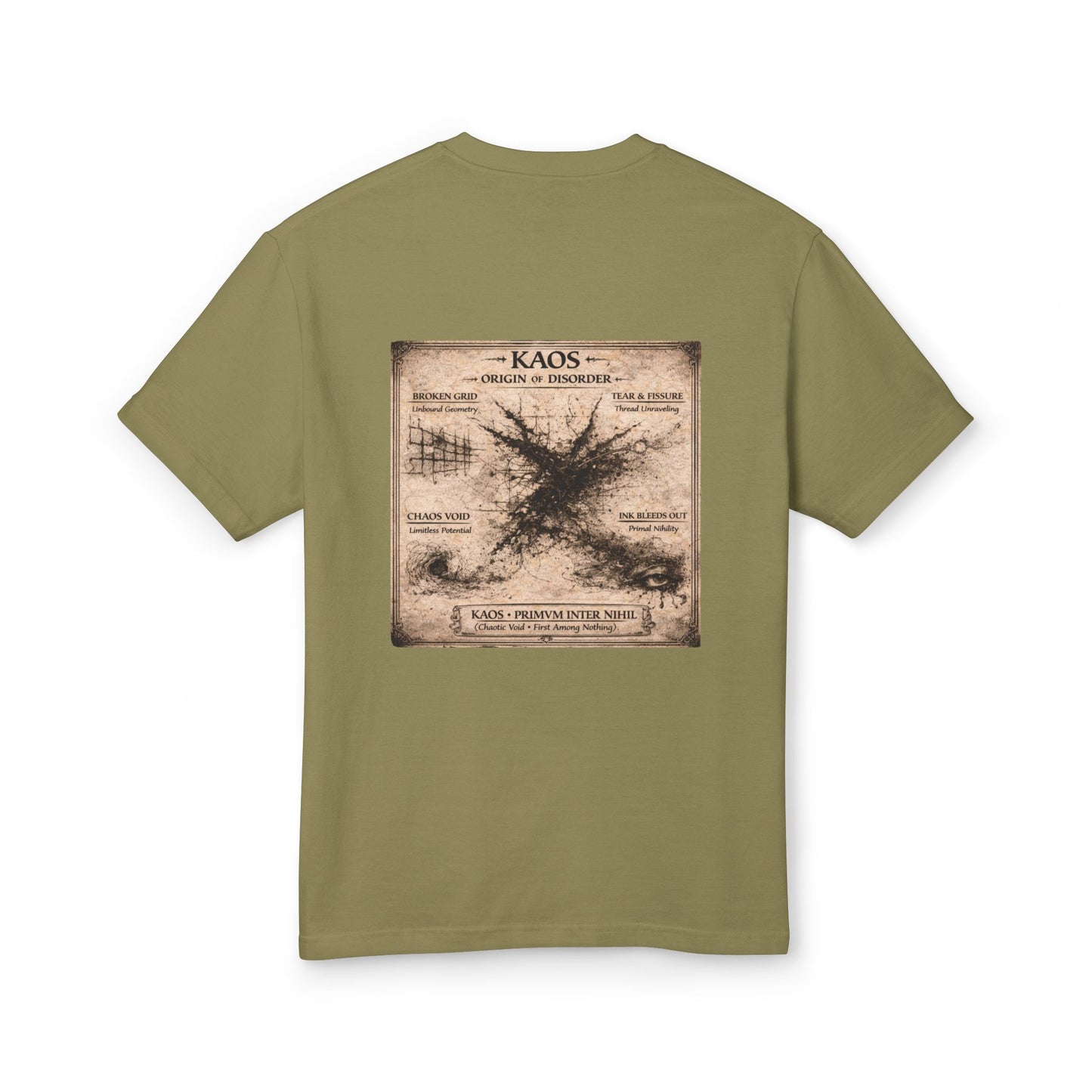 KAOS — ANTE TELAM - back design - Graphic Tee (Chaos — Before the Thread)