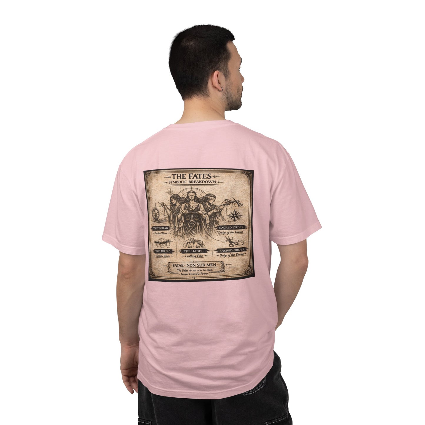 THE FATES - back design - Unisex Garment-Dyed T-shirt
