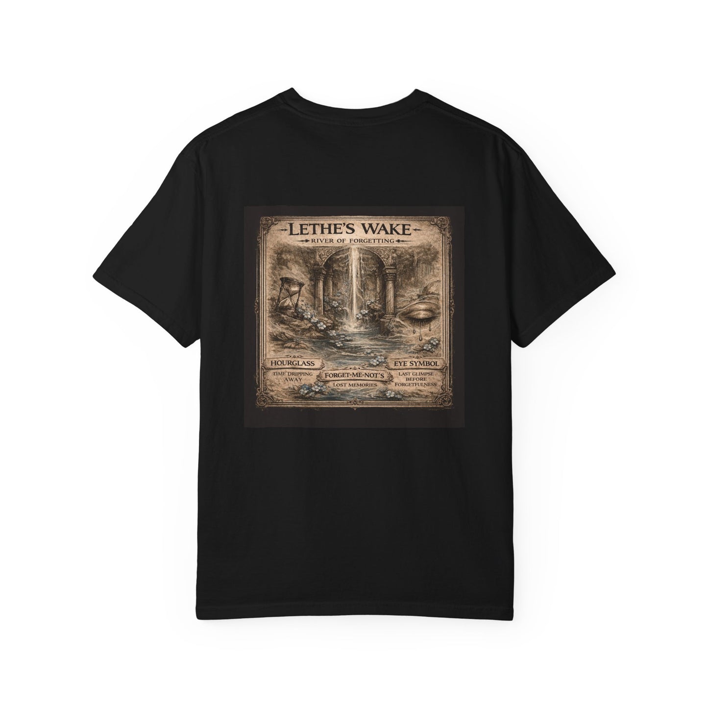 LETHE'S WAKE - back design - Unisex Garment-Dyed T-shirt