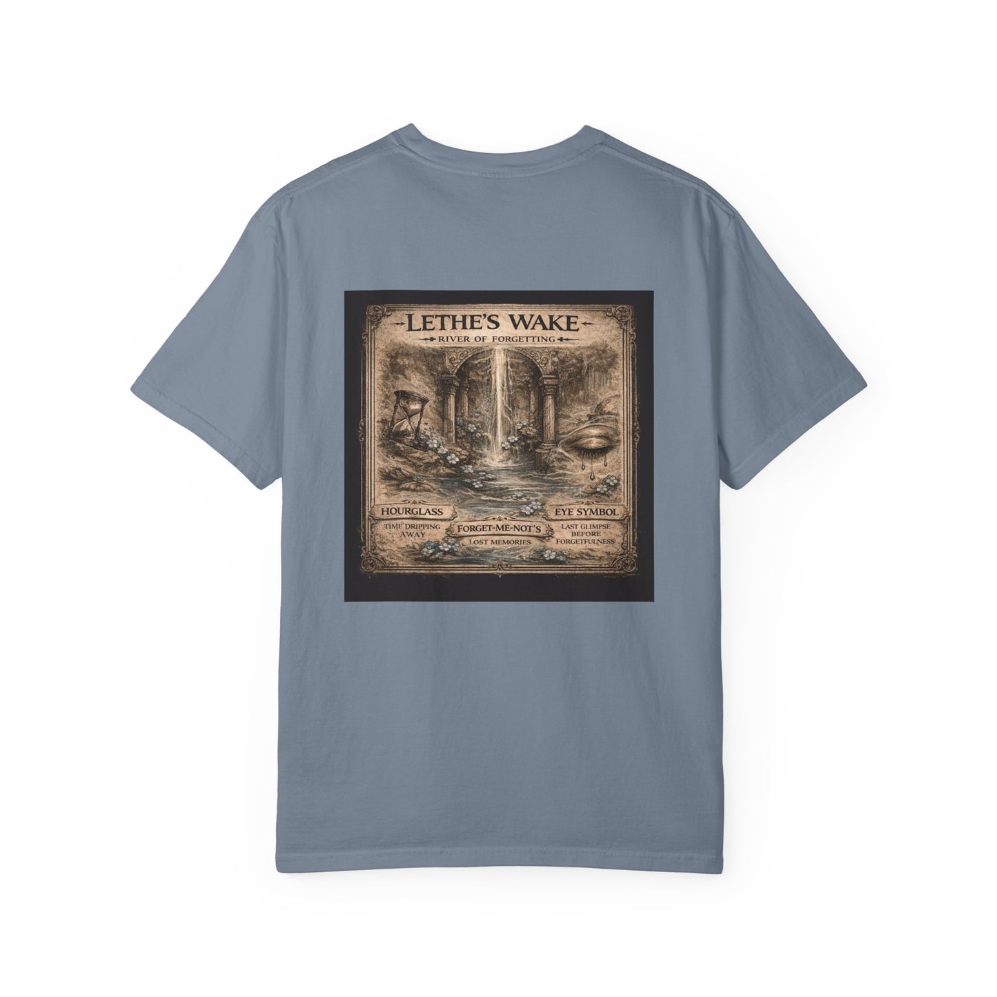 LETHE'S WAKE - back design - Unisex Garment-Dyed T-shirt