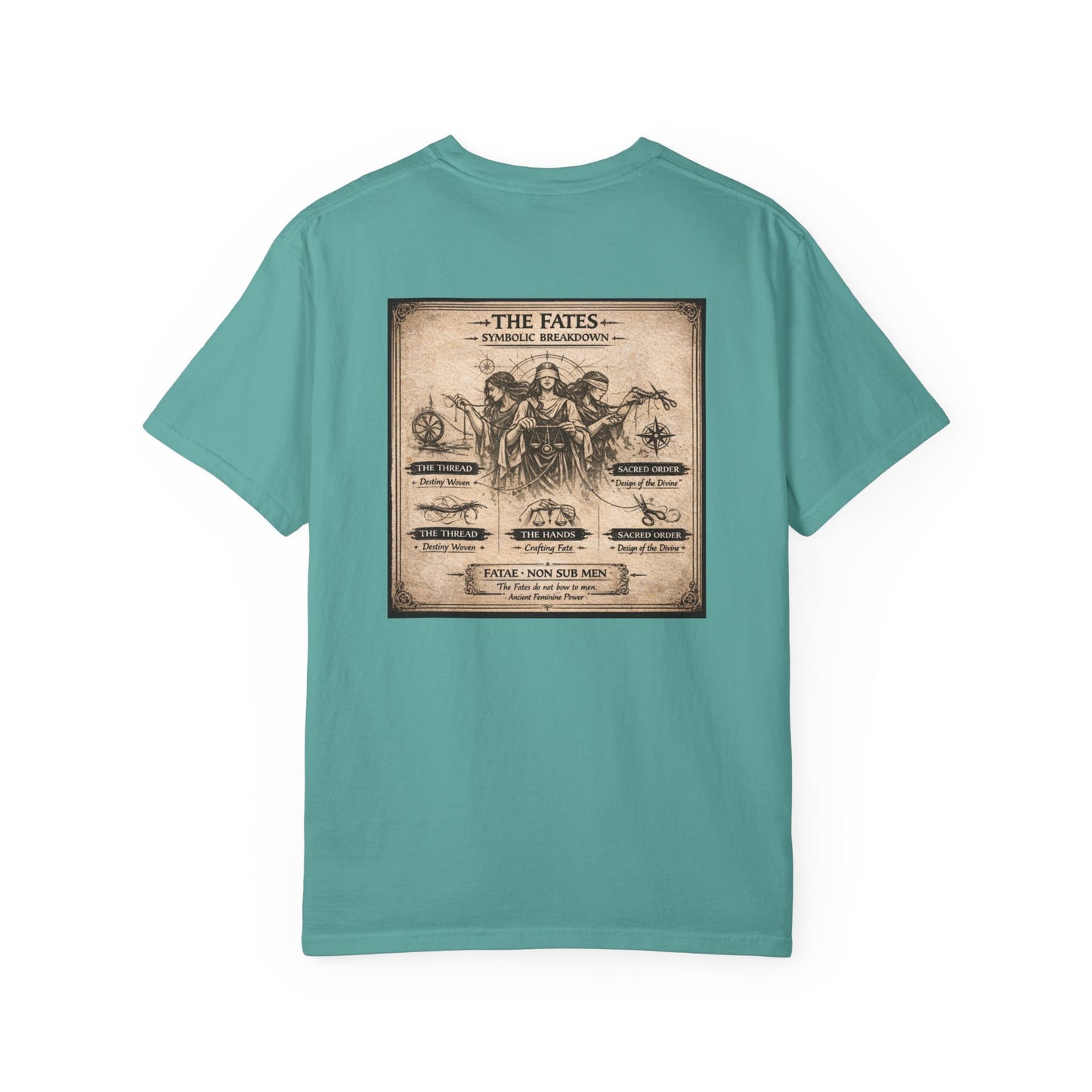 THE FATES - back design - Unisex Garment-Dyed T-shirt