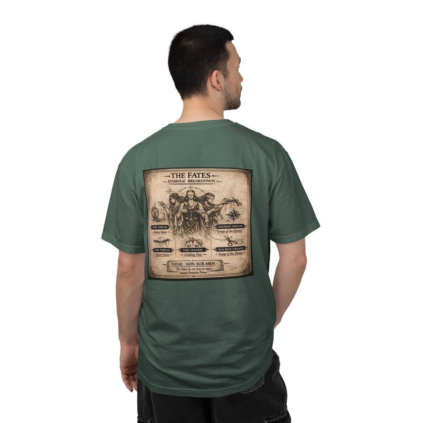 THE FATES - back design - Unisex Garment-Dyed T-shirt