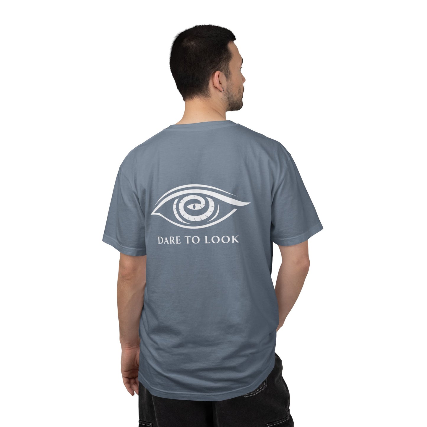 Dare to Look Eye Graphic T‑Shirt — Front Logo, Bold Back Artwork
