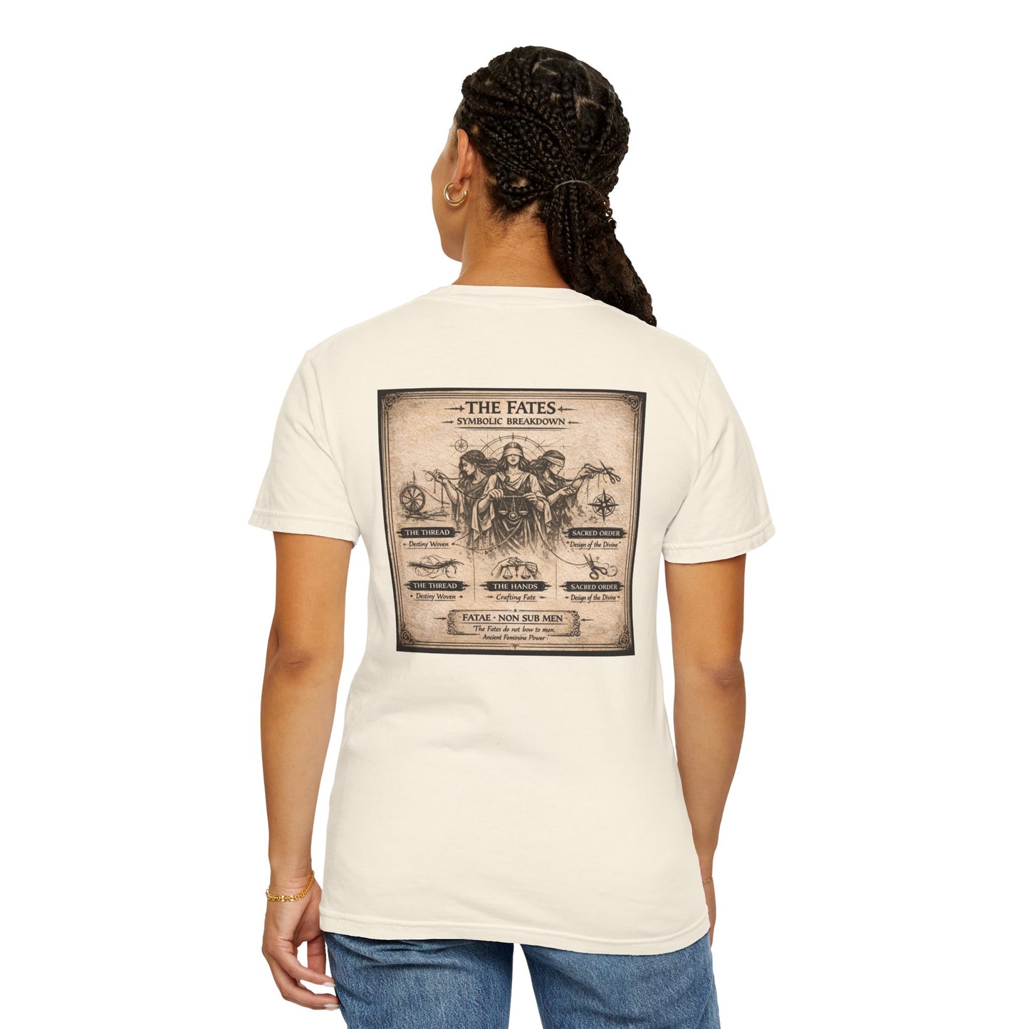 THE FATES - back design - Unisex Garment-Dyed T-shirt