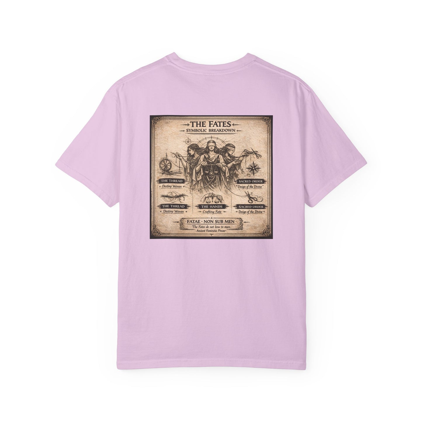 THE FATES - back design - Unisex Garment-Dyed T-shirt