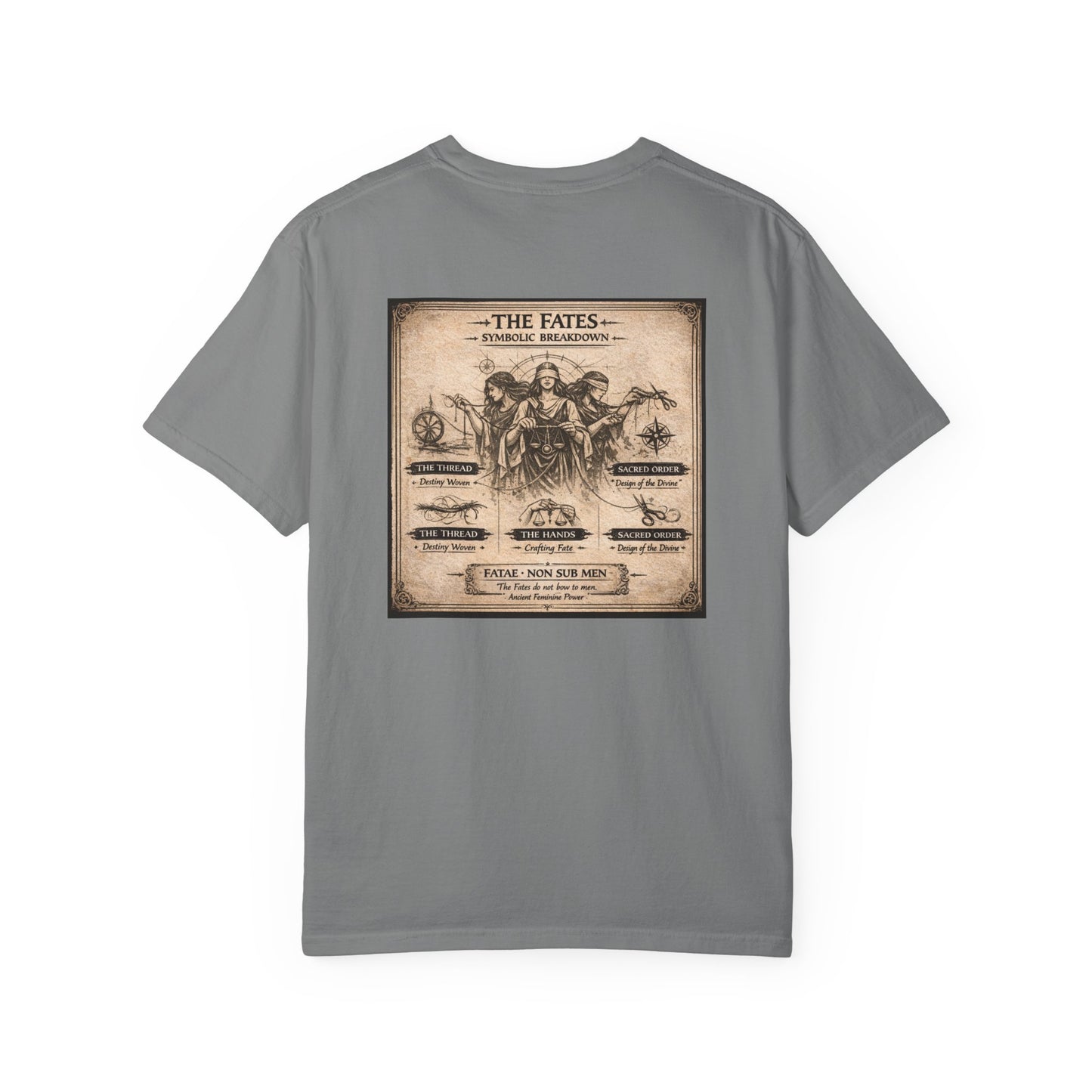 THE FATES - back design - Unisex Garment-Dyed T-shirt