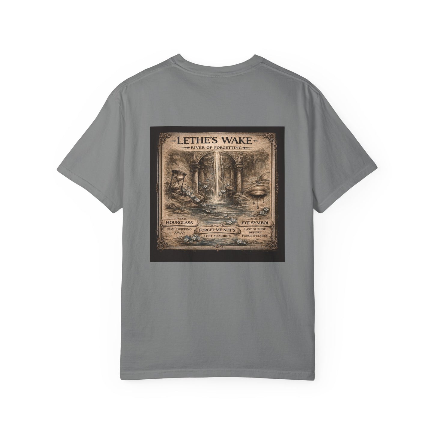 LETHE'S WAKE - back design - Unisex Garment-Dyed T-shirt