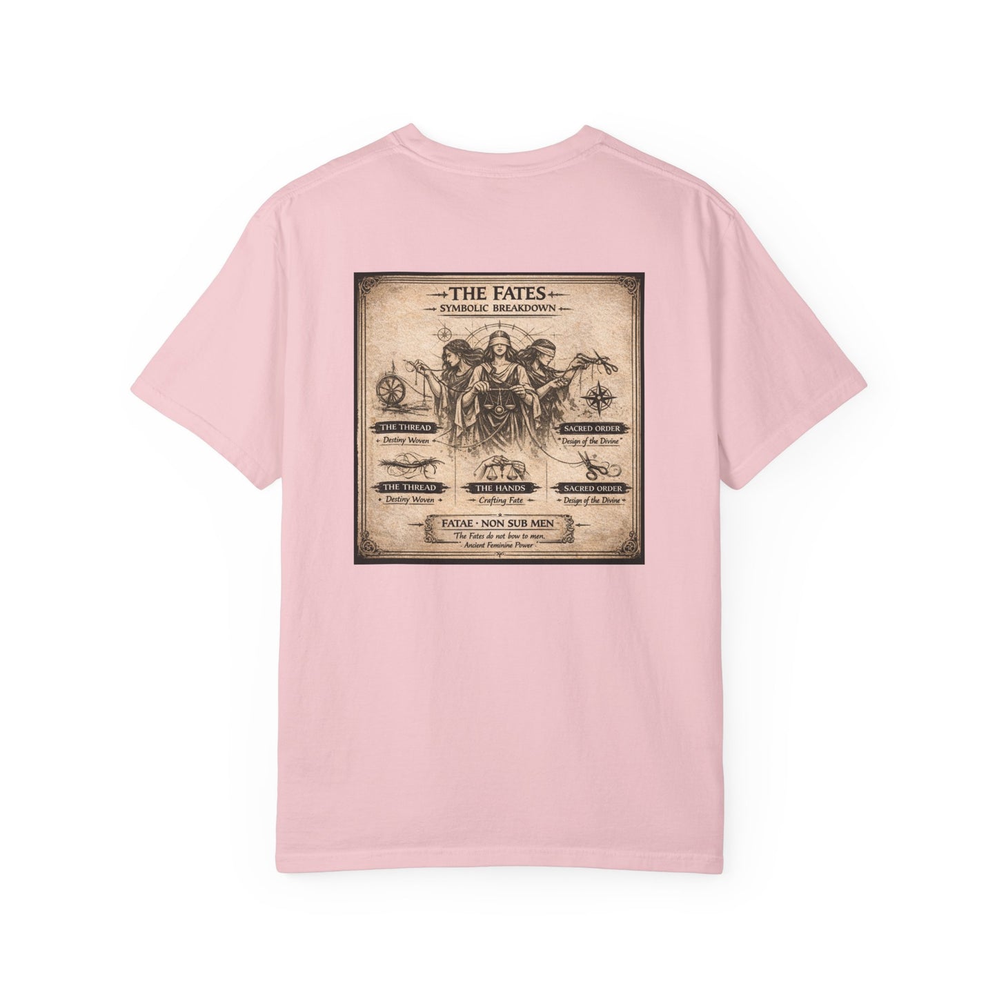 THE FATES - back design - Unisex Garment-Dyed T-shirt