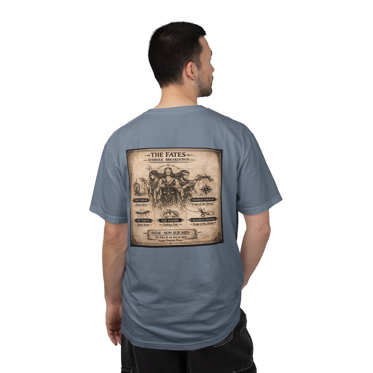 THE FATES - back design - Unisex Garment-Dyed T-shirt