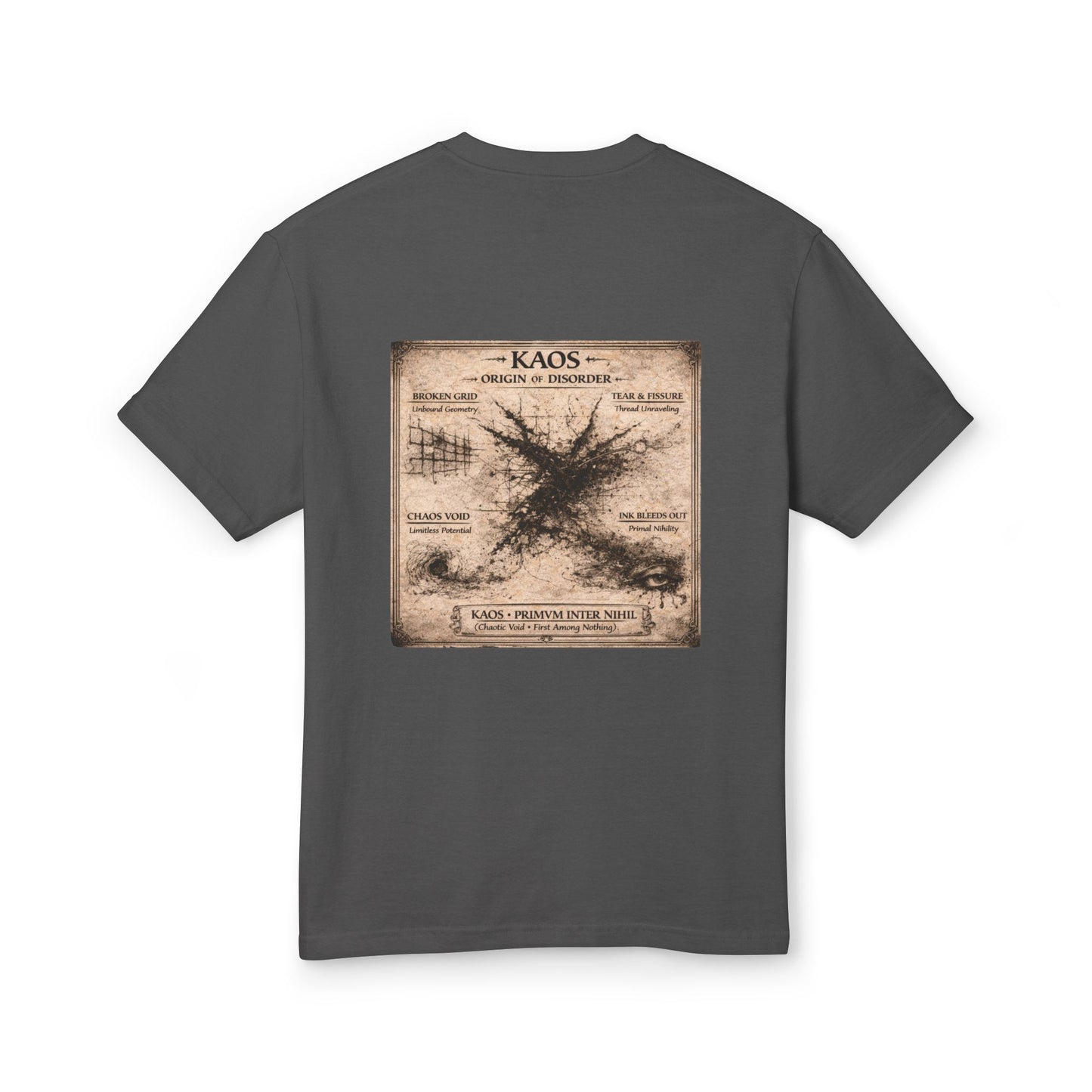 KAOS — ANTE TELAM - back design - Graphic Tee (Chaos — Before the Thread)