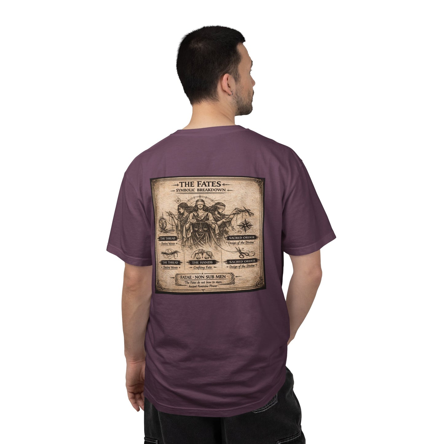 THE FATES - back design - Unisex Garment-Dyed T-shirt