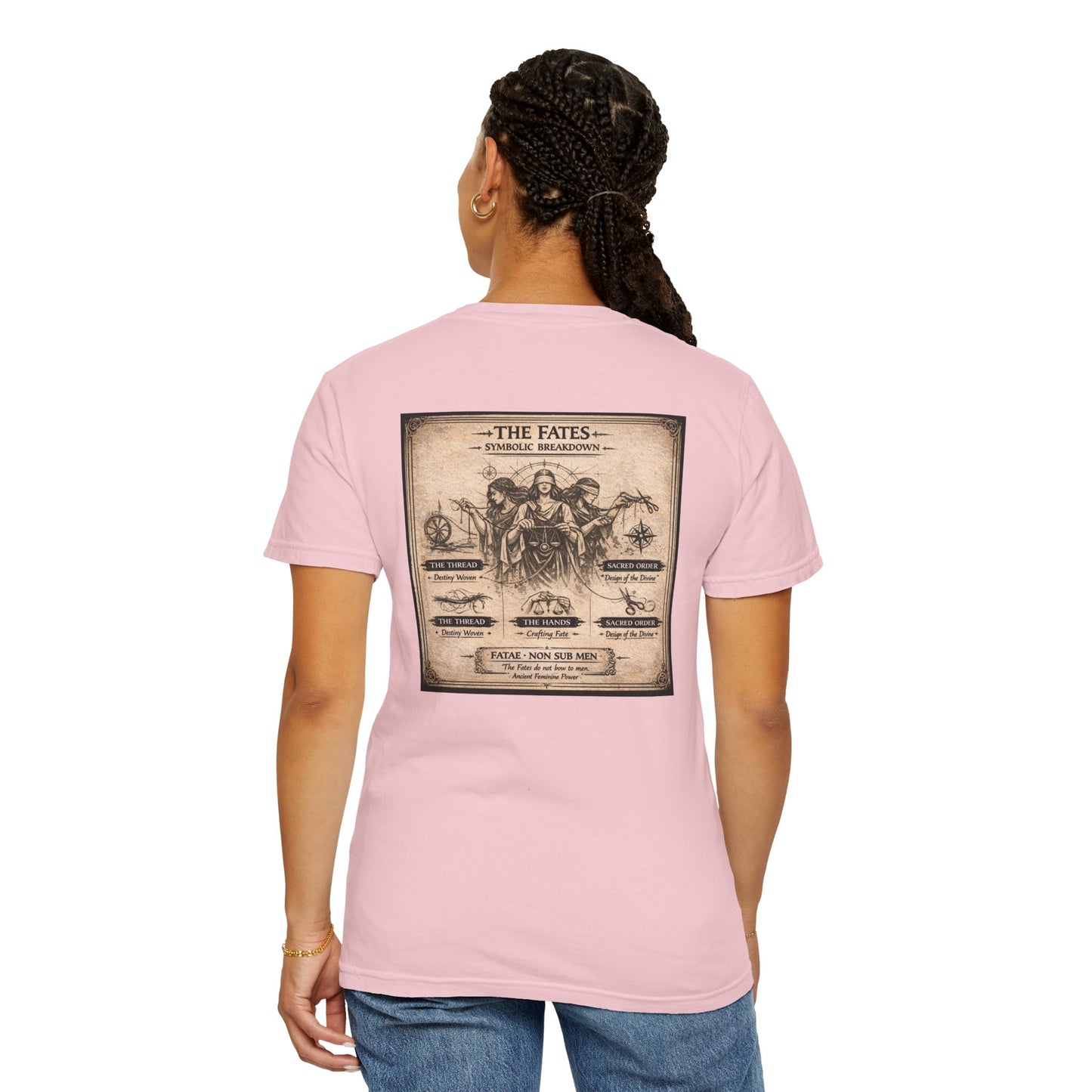 THE FATES - back design - Unisex Garment-Dyed T-shirt