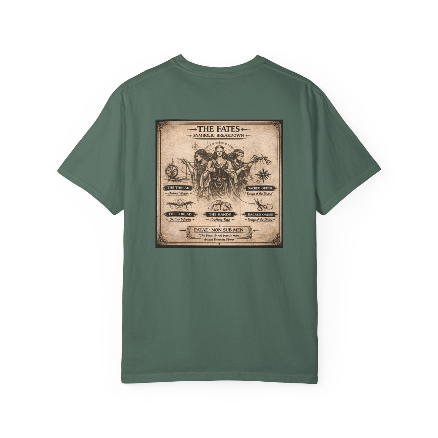 THE FATES - back design - Unisex Garment-Dyed T-shirt