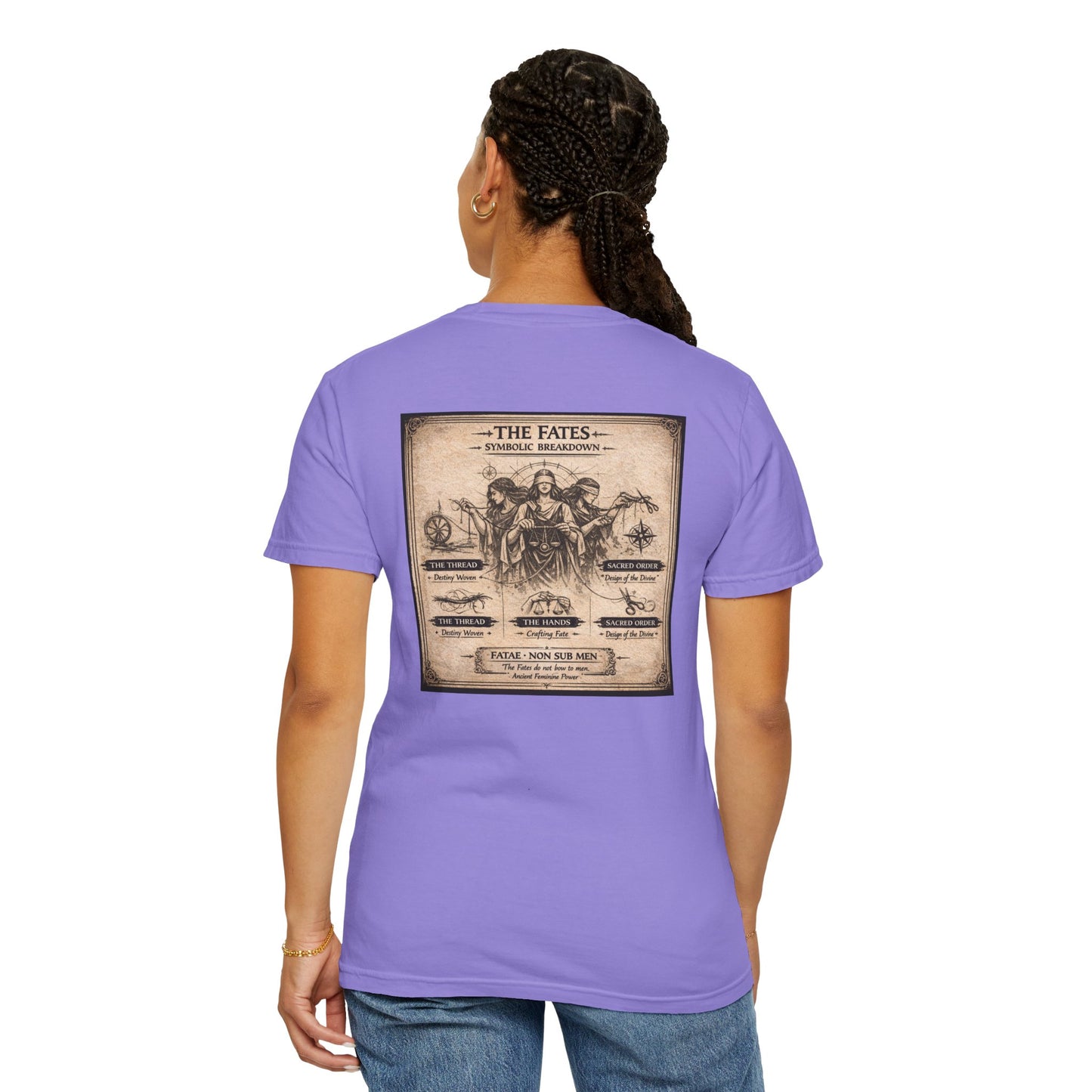 THE FATES - back design - Unisex Garment-Dyed T-shirt