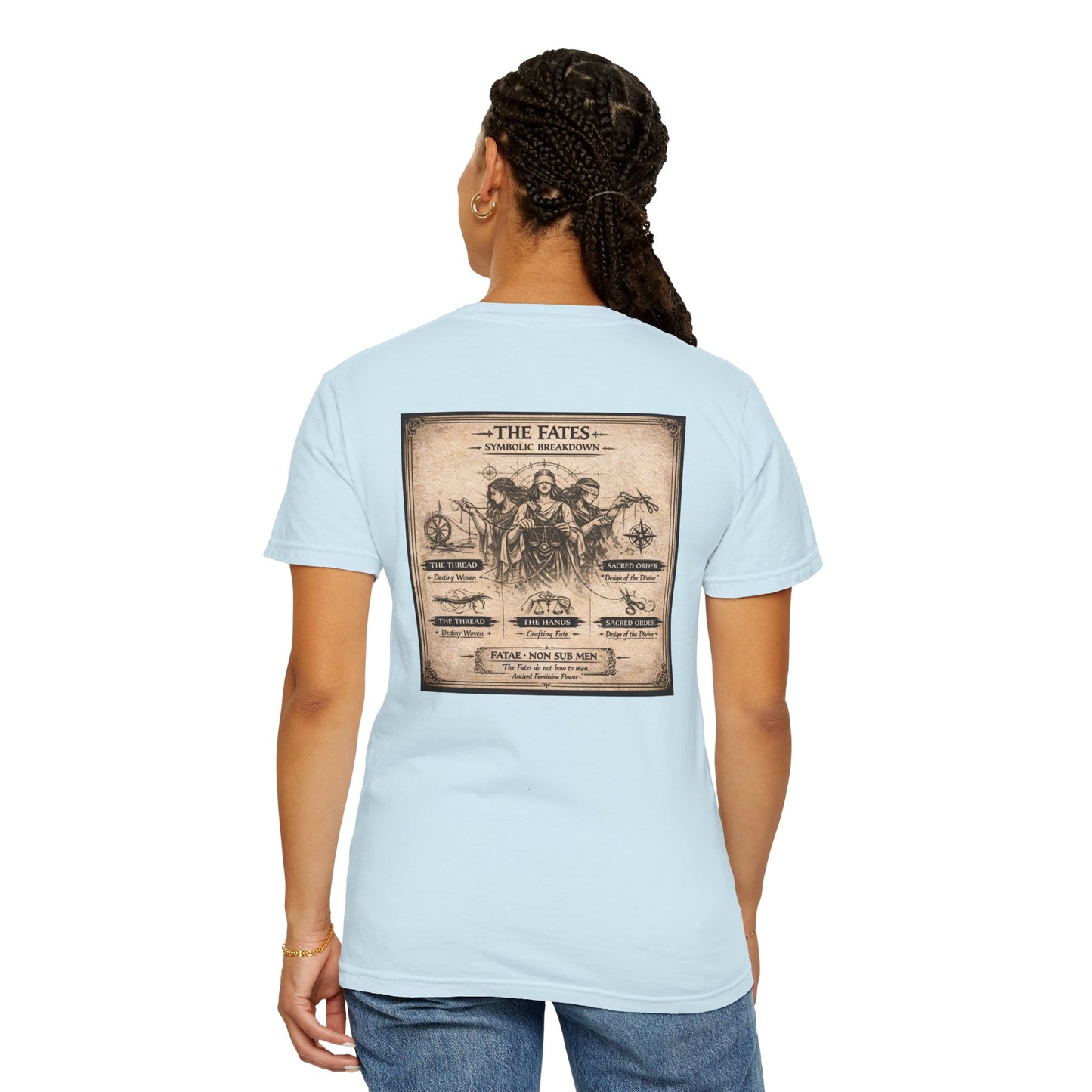 THE FATES - back design - Unisex Garment-Dyed T-shirt