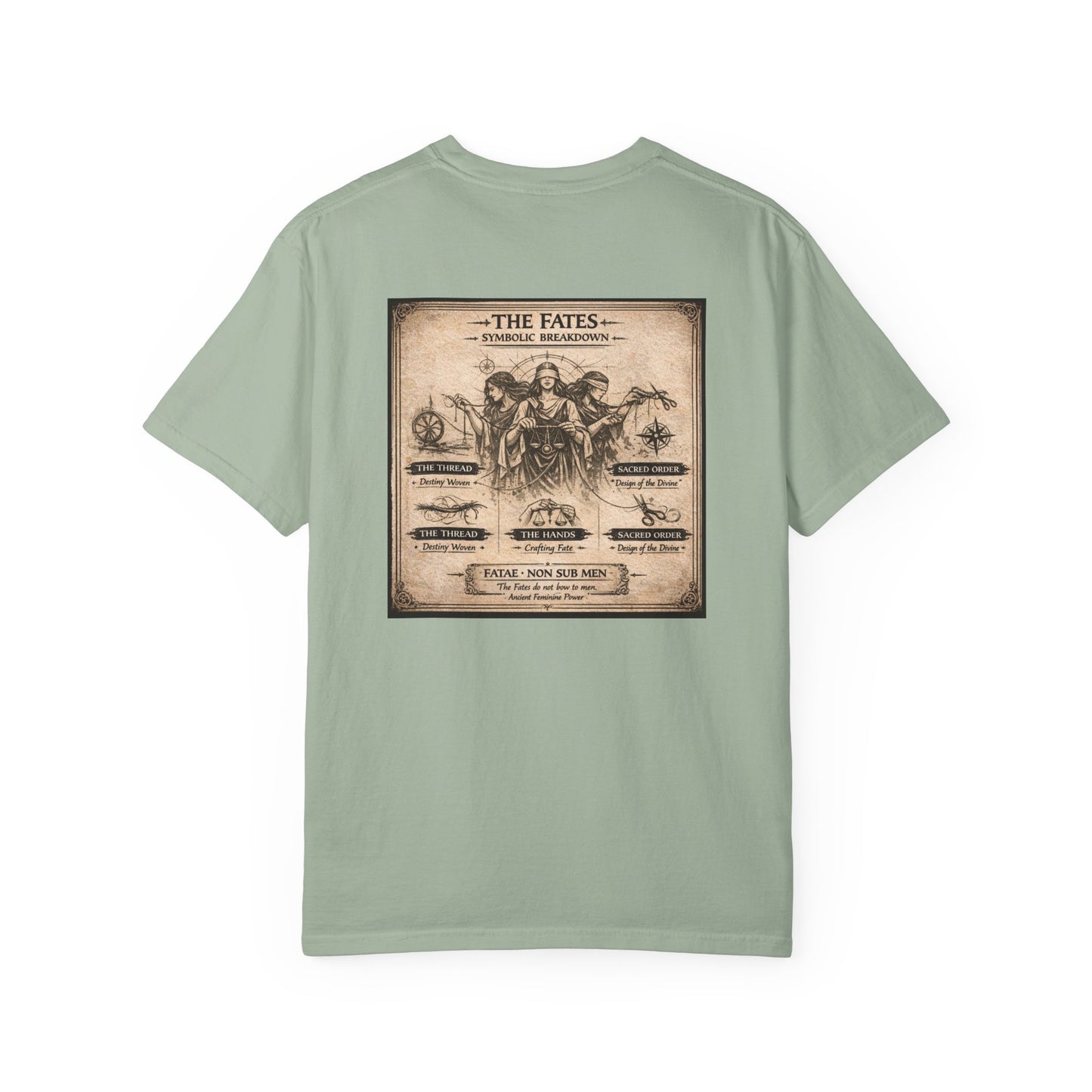 THE FATES - back design - Unisex Garment-Dyed T-shirt