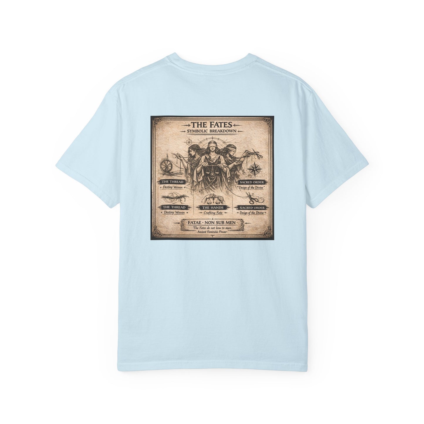THE FATES - back design - Unisex Garment-Dyed T-shirt