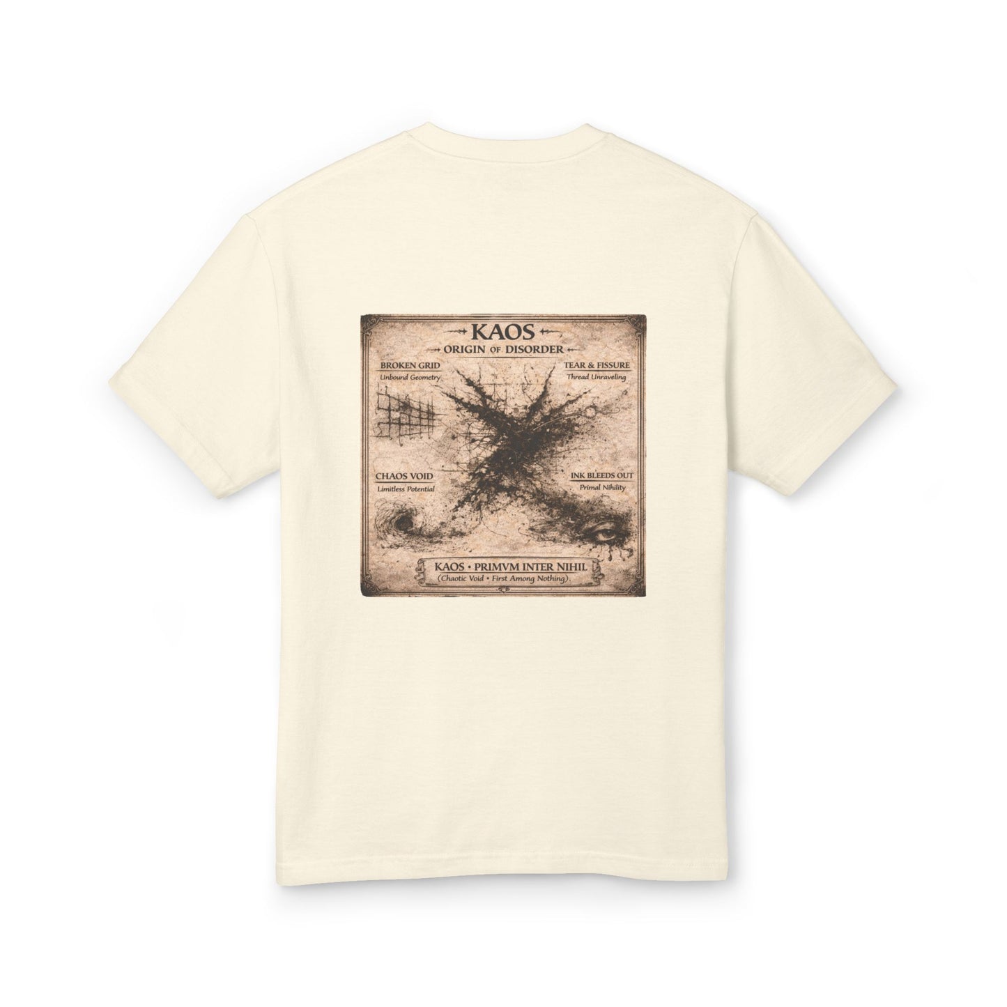 KAOS — ANTE TELAM - back design - Graphic Tee (Chaos — Before the Thread)