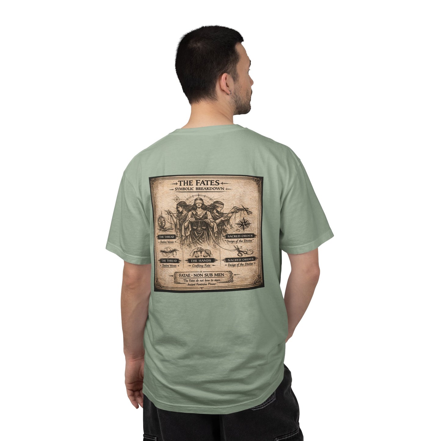 THE FATES - back design - Unisex Garment-Dyed T-shirt