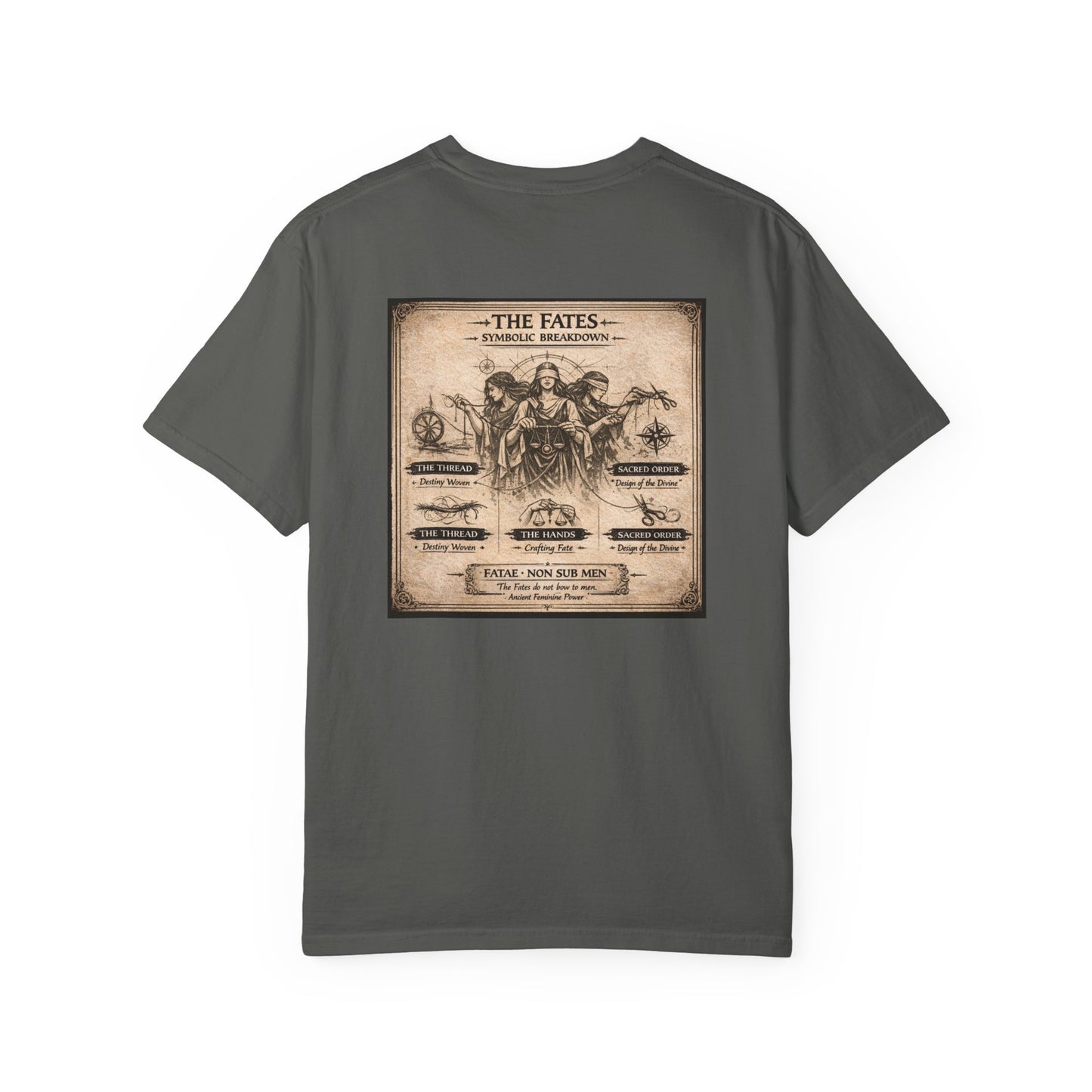 THE FATES - back design - Unisex Garment-Dyed T-shirt