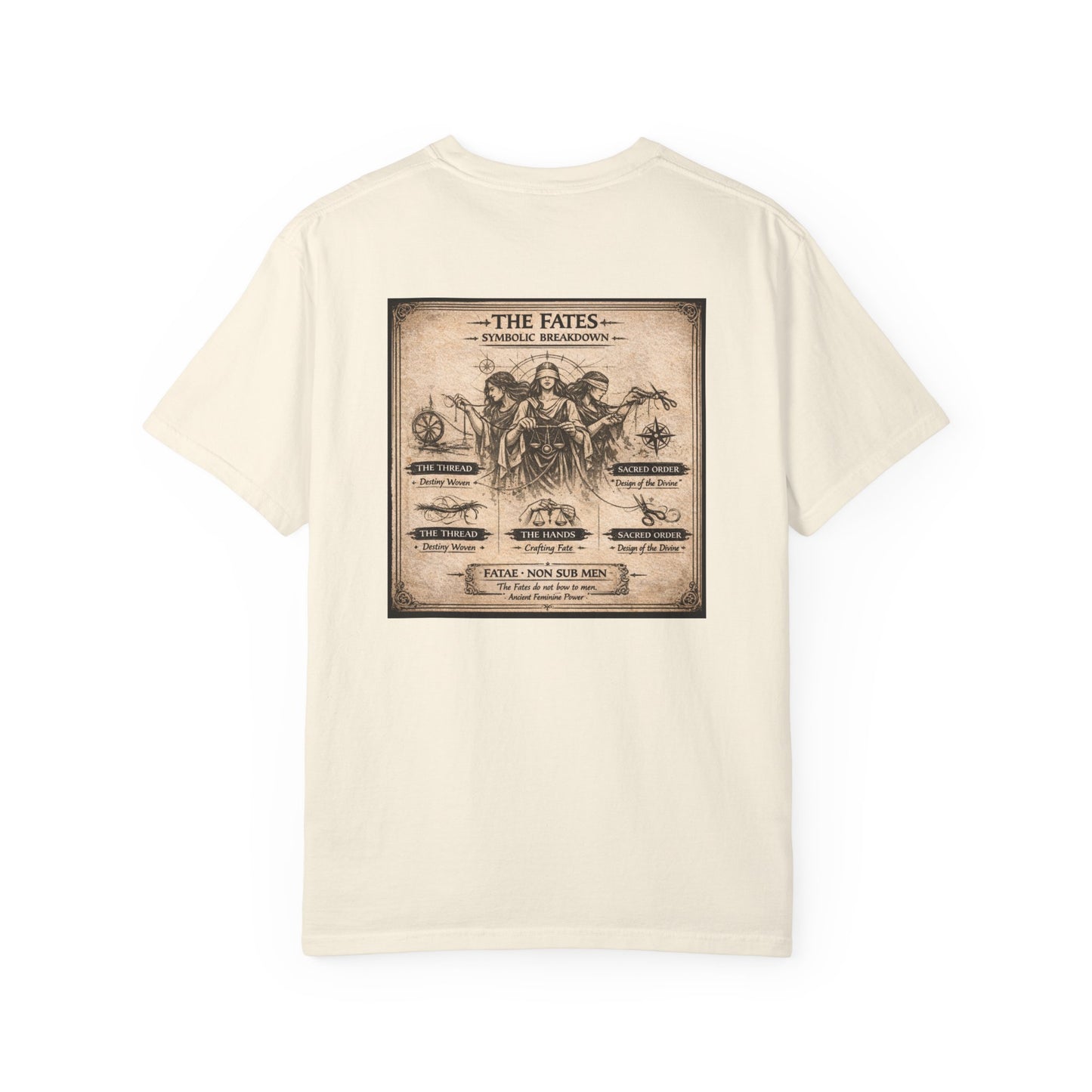THE FATES - back design - Unisex Garment-Dyed T-shirt