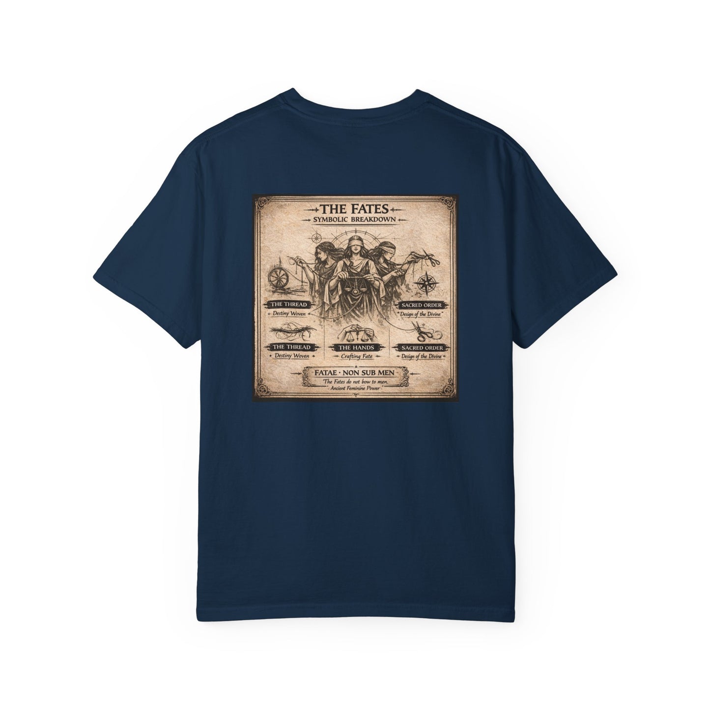 THE FATES - back design - Unisex Garment-Dyed T-shirt