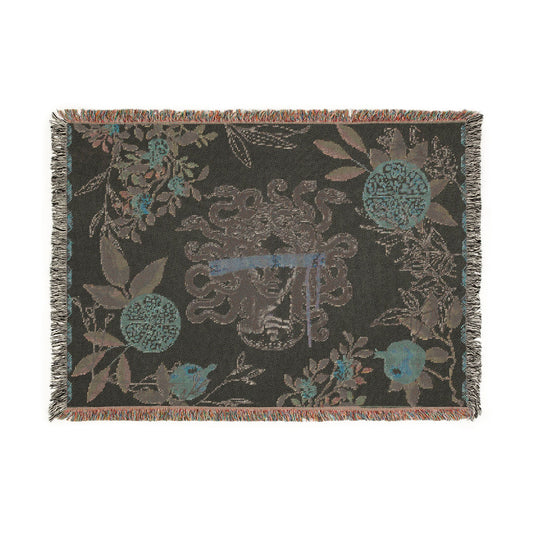 Pomegranate Botanical Woven Blanket — Art Logo Throw