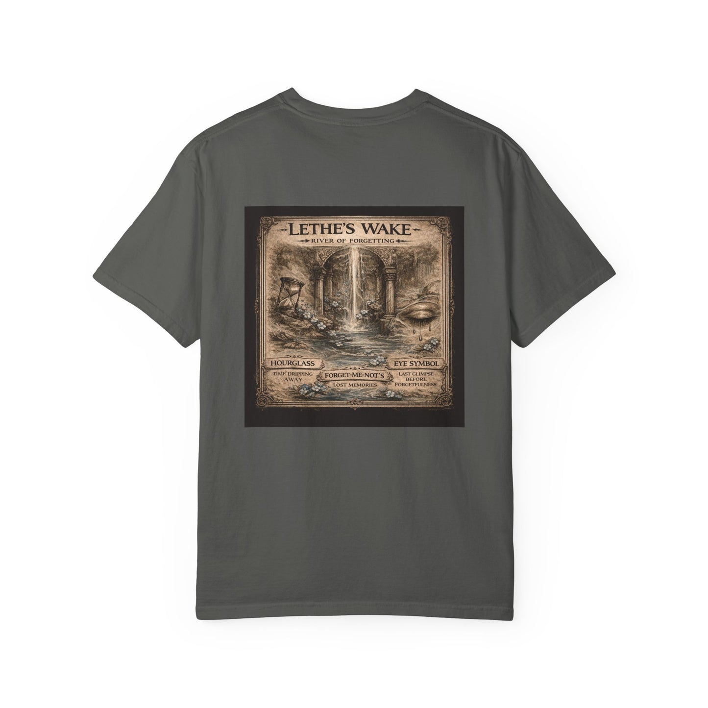 LETHE'S WAKE - back design - Unisex Garment-Dyed T-shirt